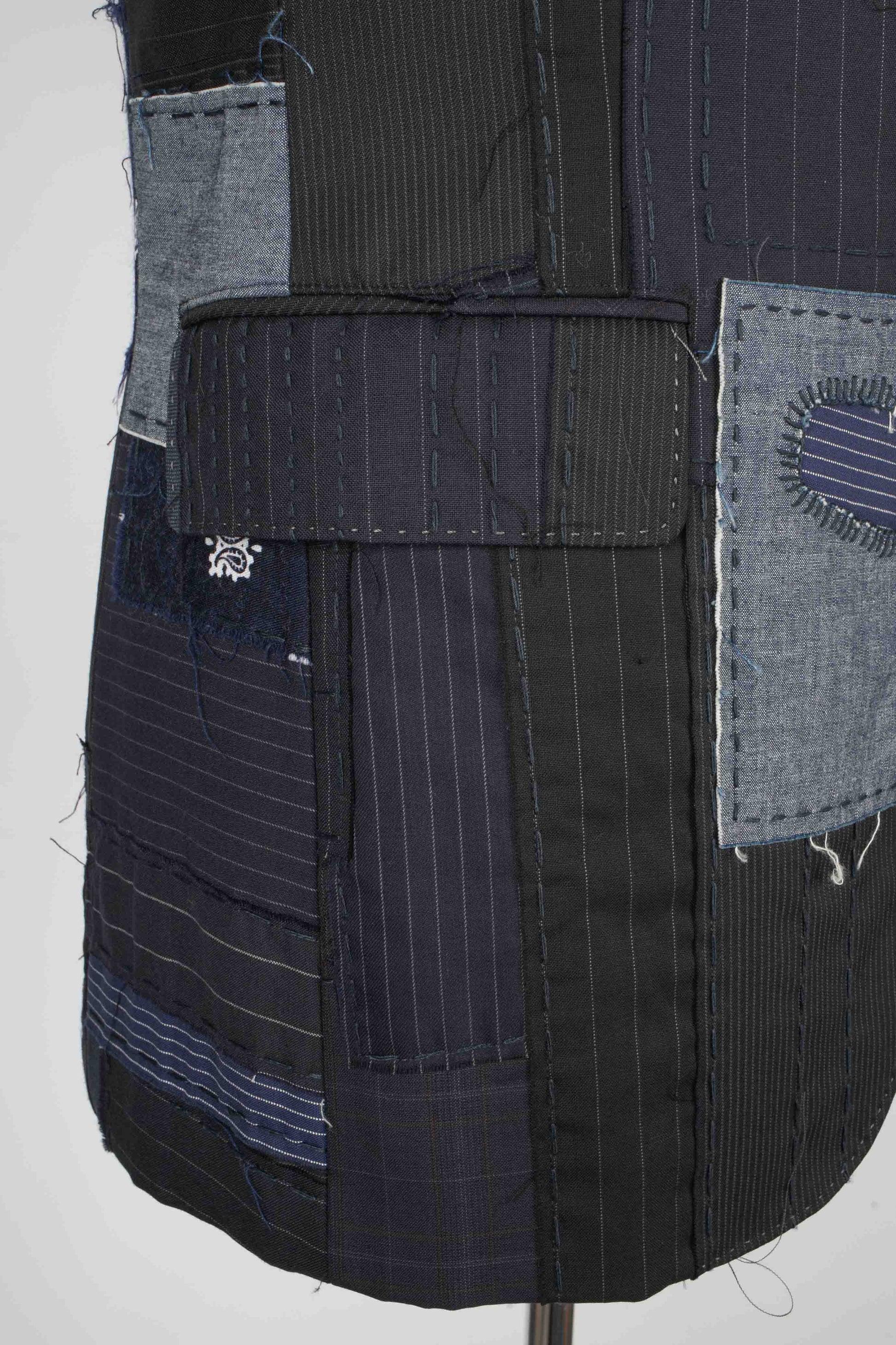 Comme Des Garçons Navy-blue Patchwork Men's Jacket For Sale 2