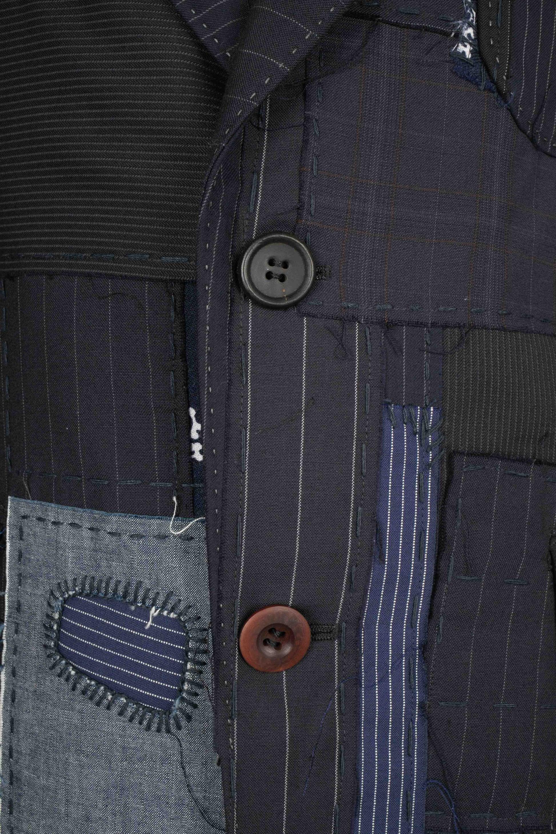 Comme Des Garçons Navy-blue Patchwork Men's Jacket For Sale 5