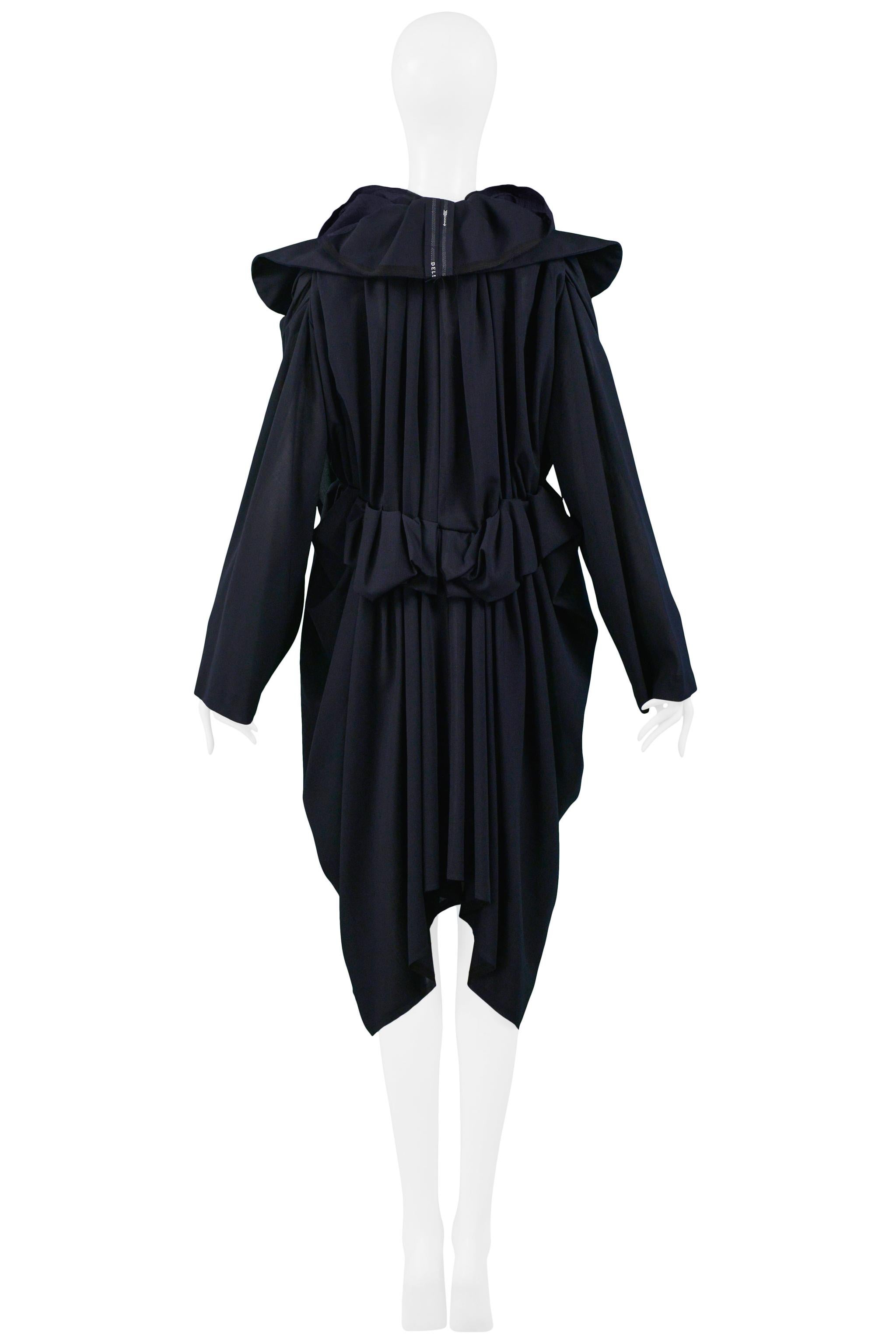 Comme Des Garcons Navy Deconstructed Selvedge Coat 2005 In Excellent Condition For Sale In Los Angeles, CA