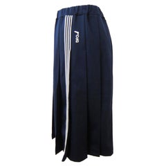 Comme des Garcons Navy Jersey Elastic Sport Pleats Skirt