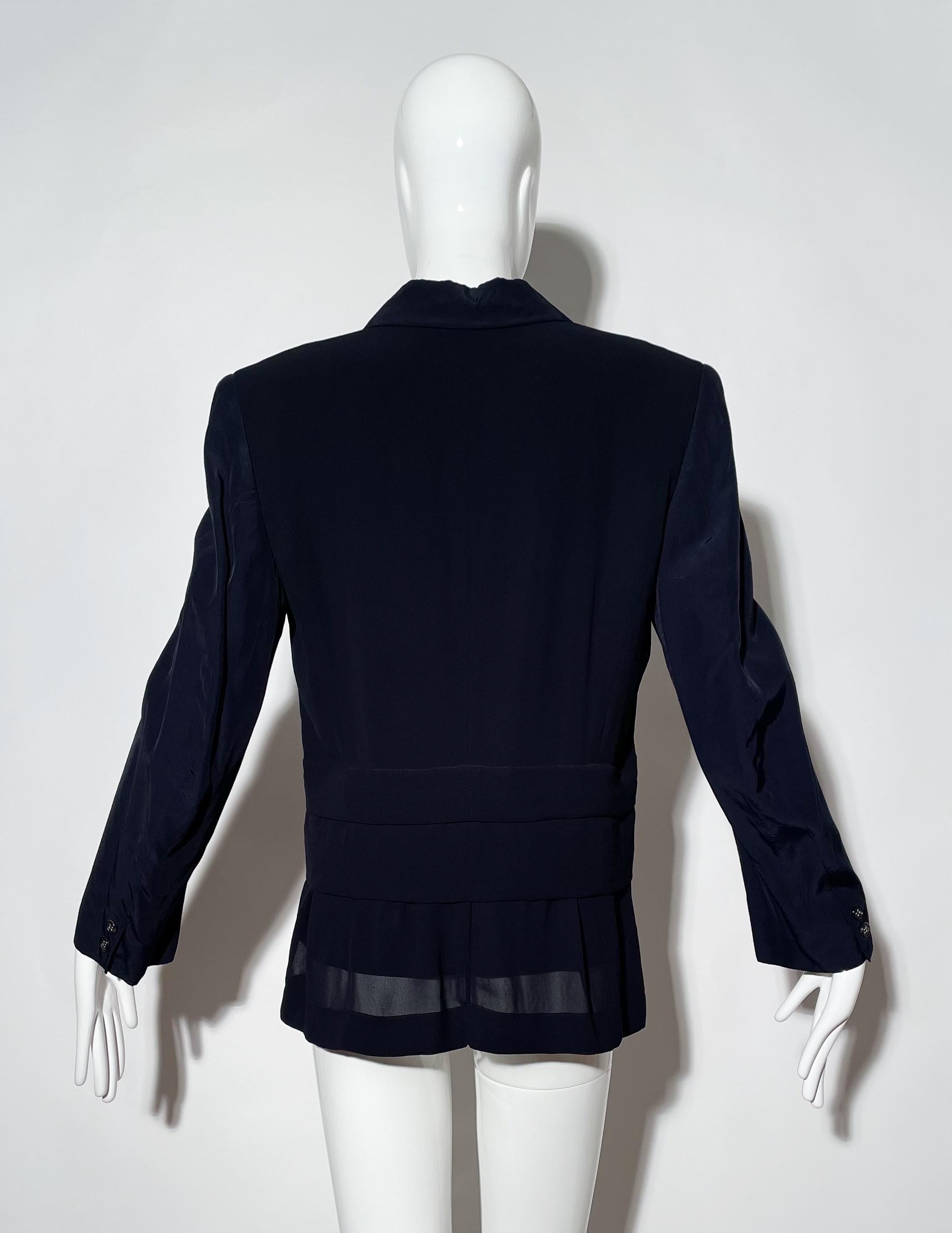 Comme des Garcons Navy Layered Blazer  For Sale 1