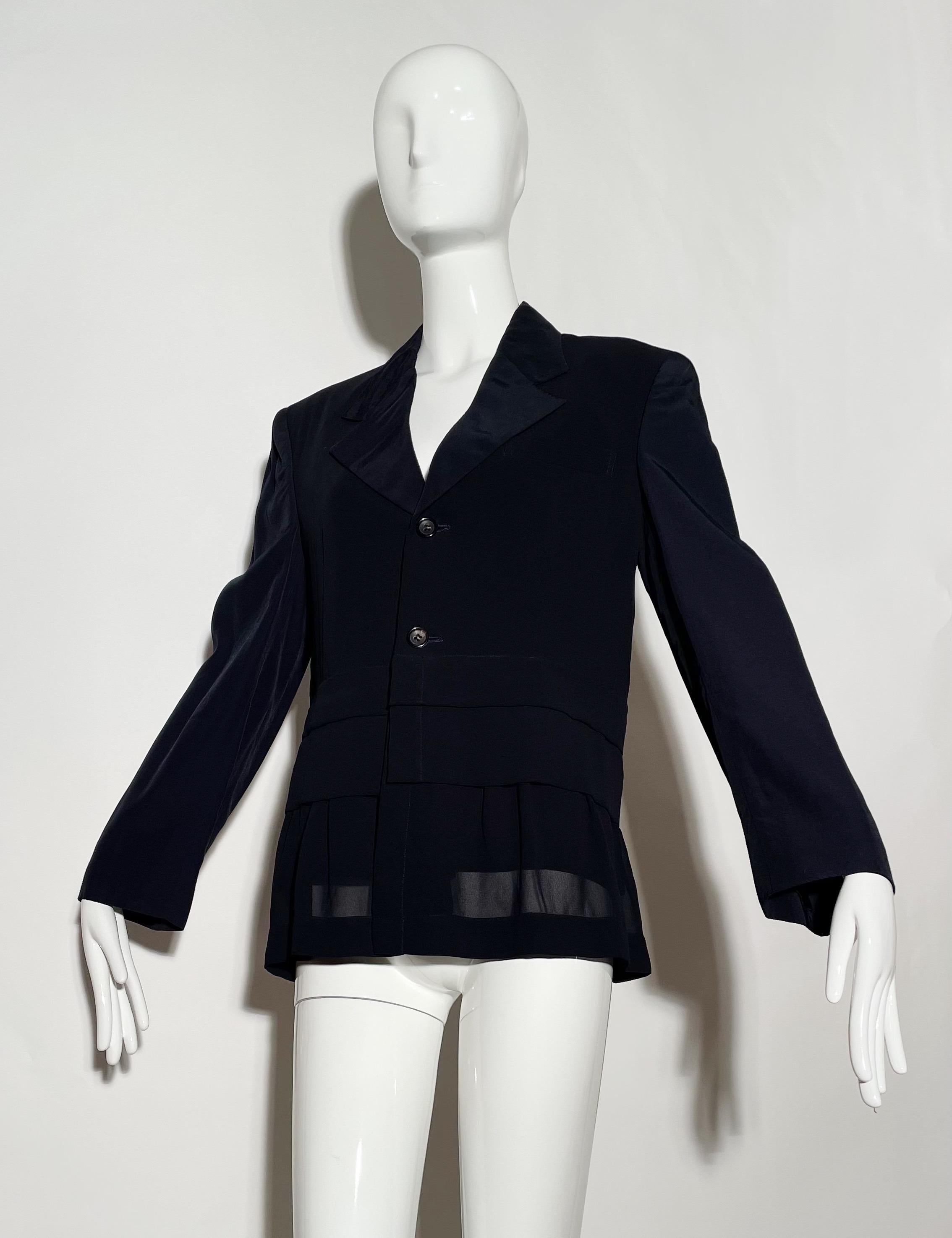 Comme des Garcons Navy Layered Blazer  For Sale 3