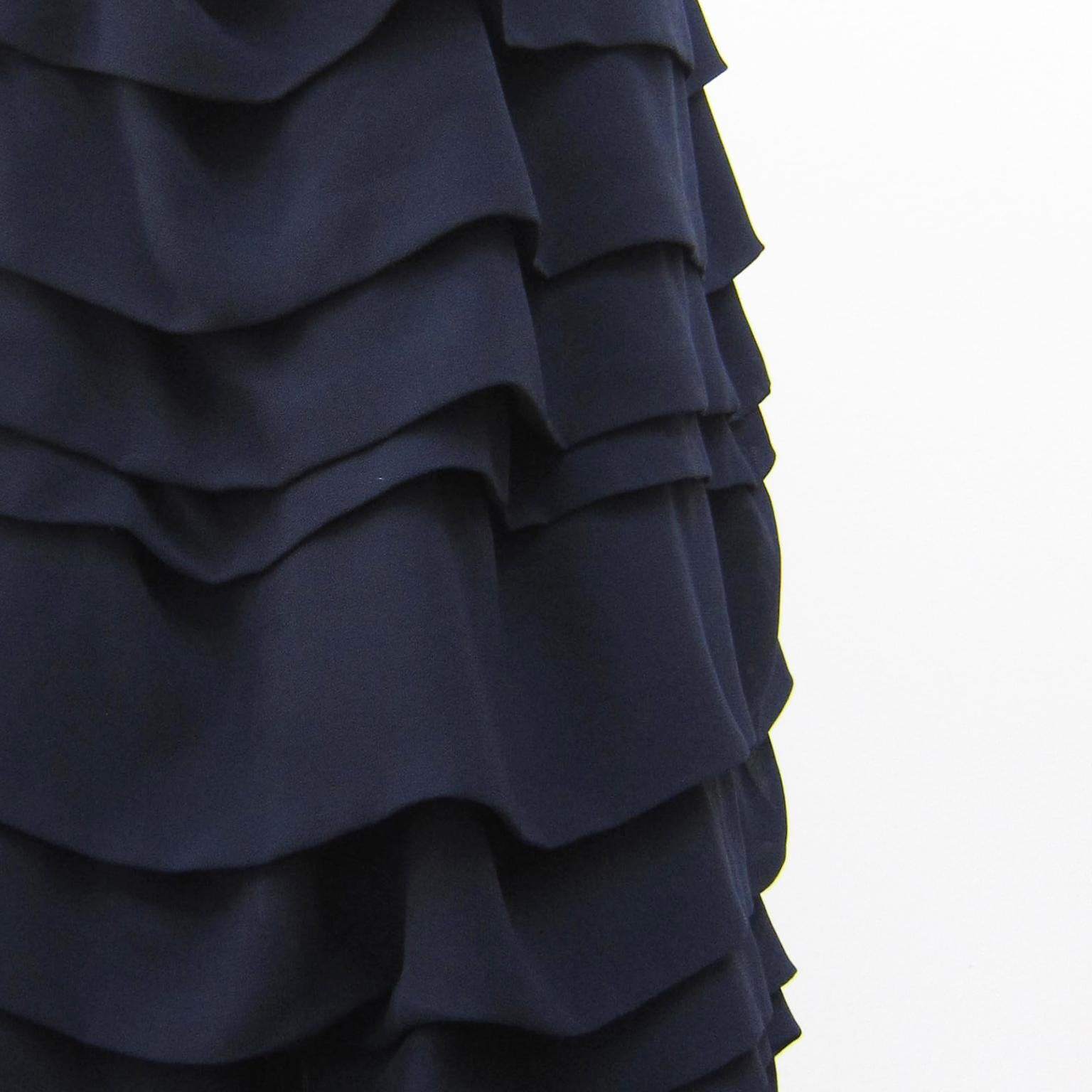 navy ruffle skirt