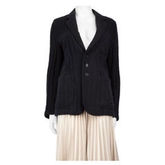 Comme Des Garcons Navy Wool Button Down Blazer Size S