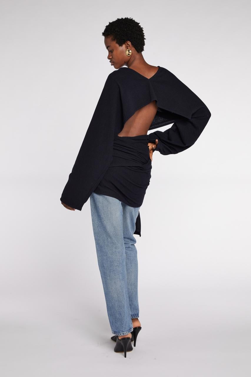 Comme des Garçons - Top cache-cœur en laine marine A/W 1983 Excellent état - En vente à London, GB