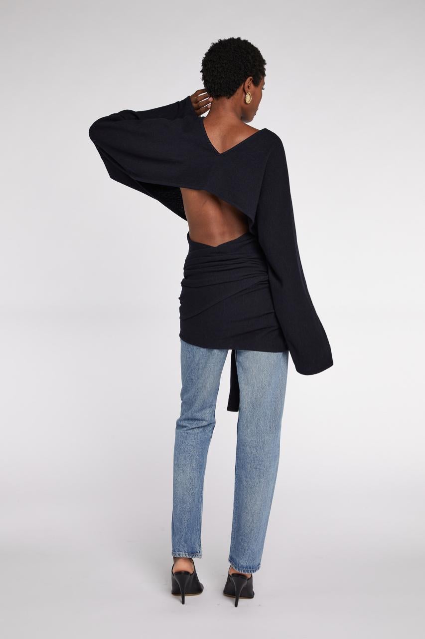Comme des Garçons - Top cache-cœur en laine marine A/W 1983 en vente 1