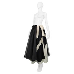 Comme Des Garcons Off-White & Black Abstract Skirt With Black Tulle 2002