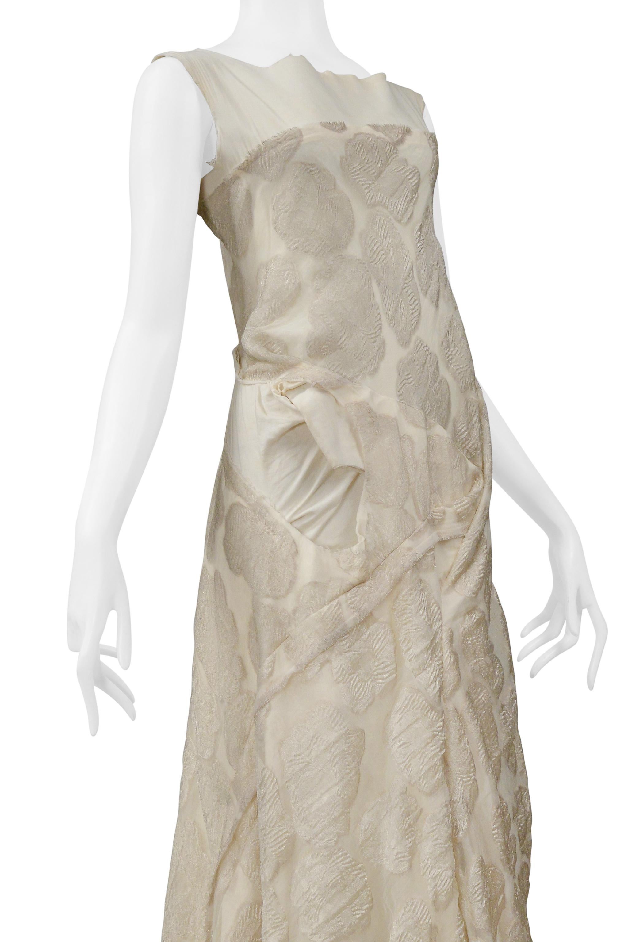 Comme Des Garcons Off-White - abito vintage floreale e di mussola decostruito 1997 in vendita 8