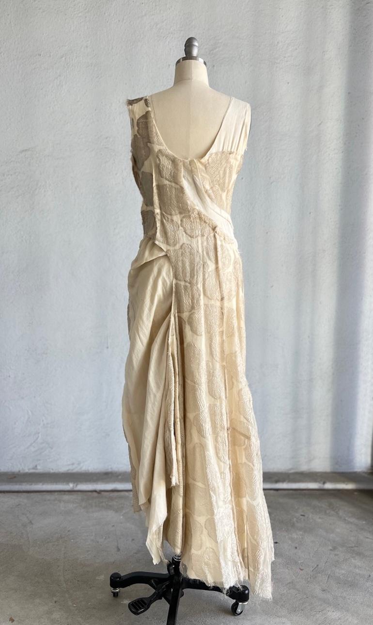 Comme Des Garcons Off-White - abito vintage floreale e di mussola decostruito 1997 in vendita 10