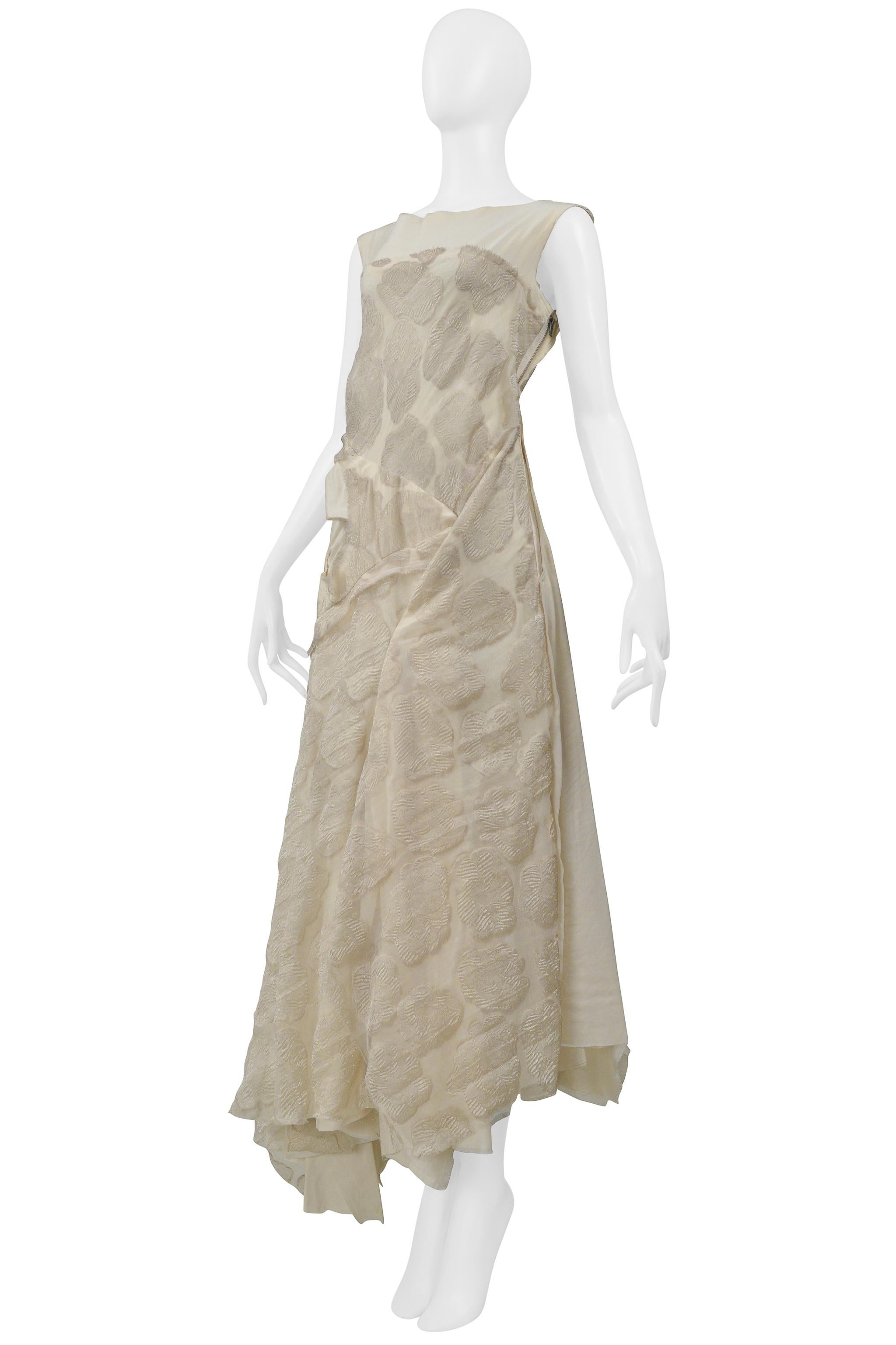 Marrone Comme Des Garcons Off-White - abito vintage floreale e di mussola decostruito 1997 in vendita