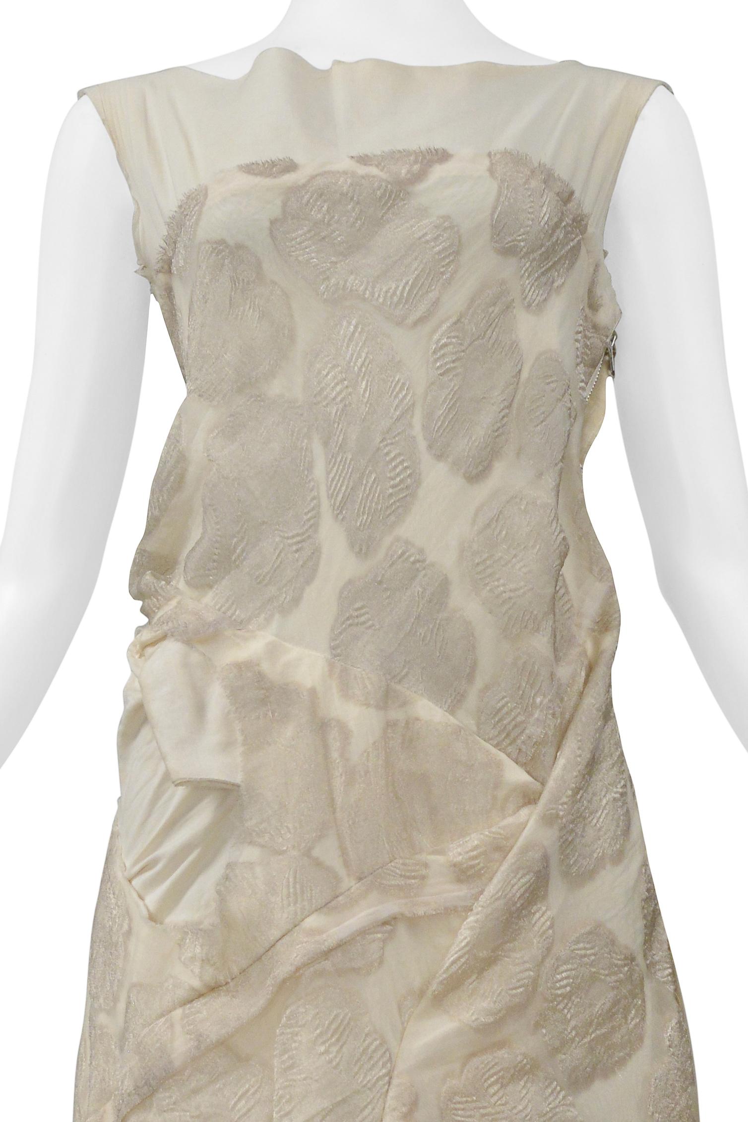 Comme Des Garcons Off-White - abito vintage floreale e di mussola decostruito 1997 In condizioni ottime in vendita a Los Angeles, CA