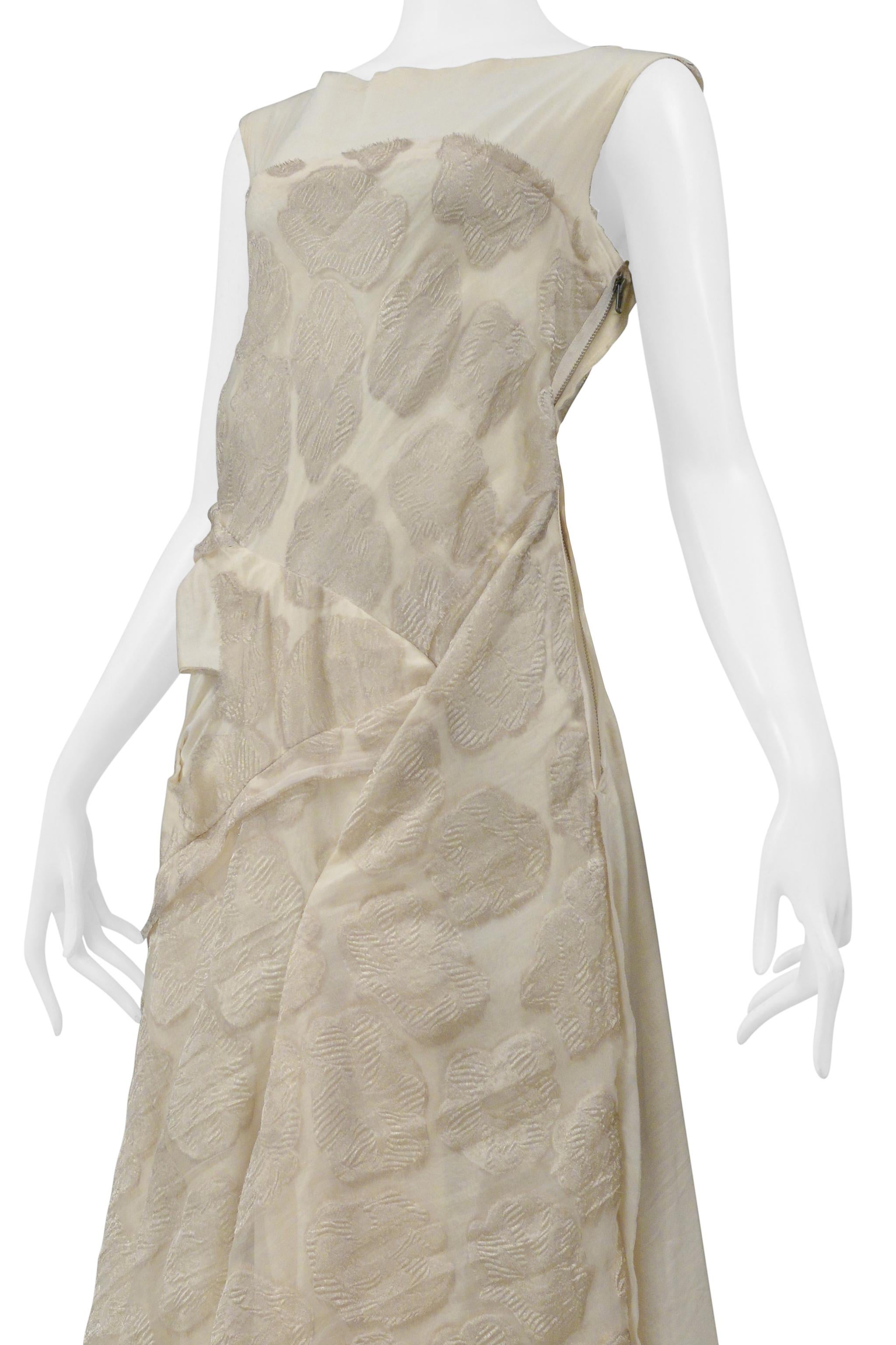 Comme Des Garcons Off-White - abito vintage floreale e di mussola decostruito 1997 in vendita 3