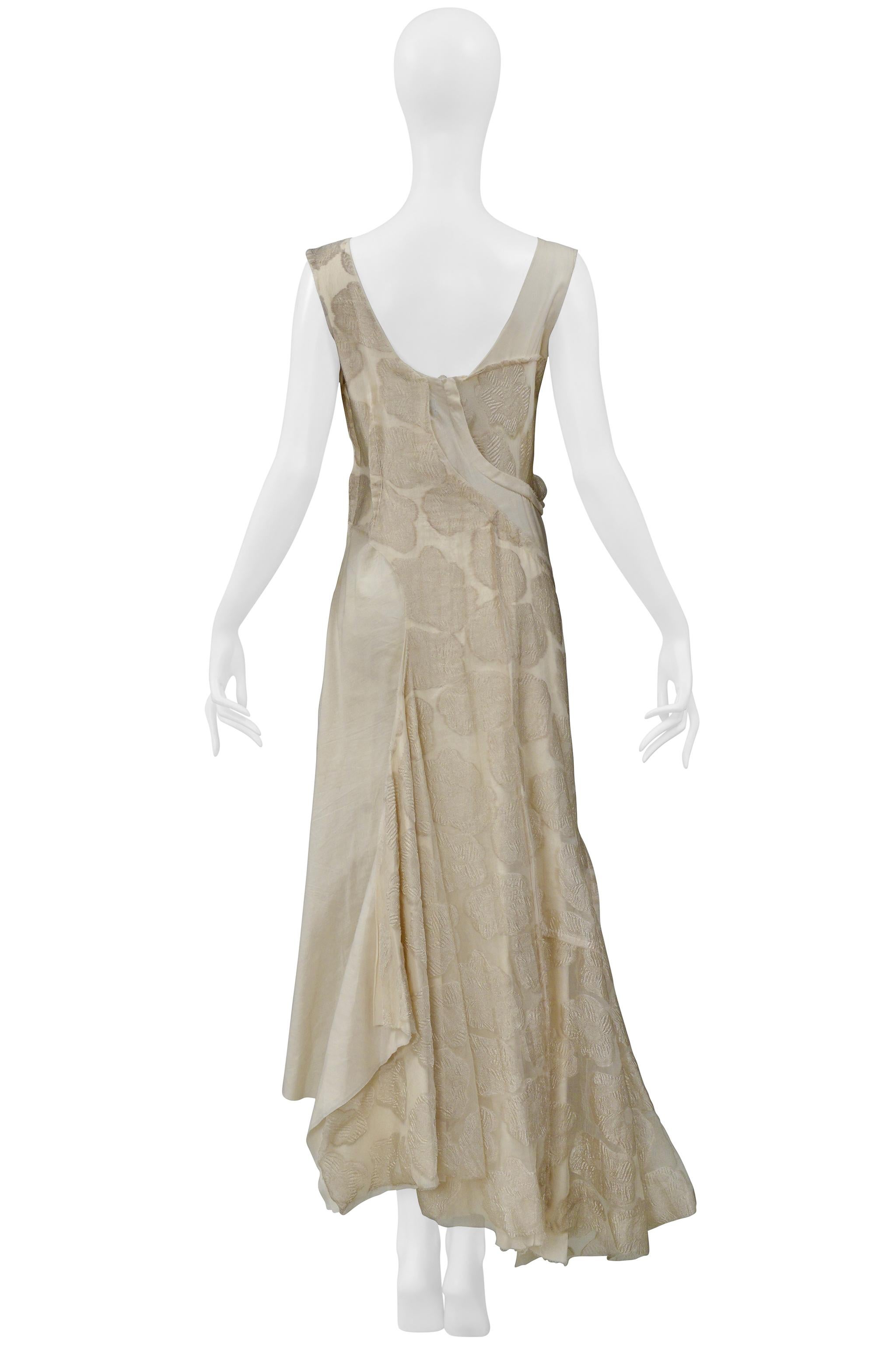 Comme Des Garcons Off-White - abito vintage floreale e di mussola decostruito 1997 in vendita 4