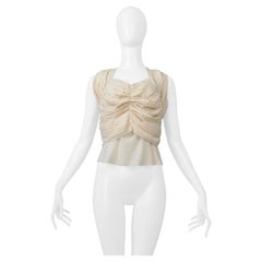 Comme Des Garcons Optical Shock Off-White  Top a corsetto increspato 2001