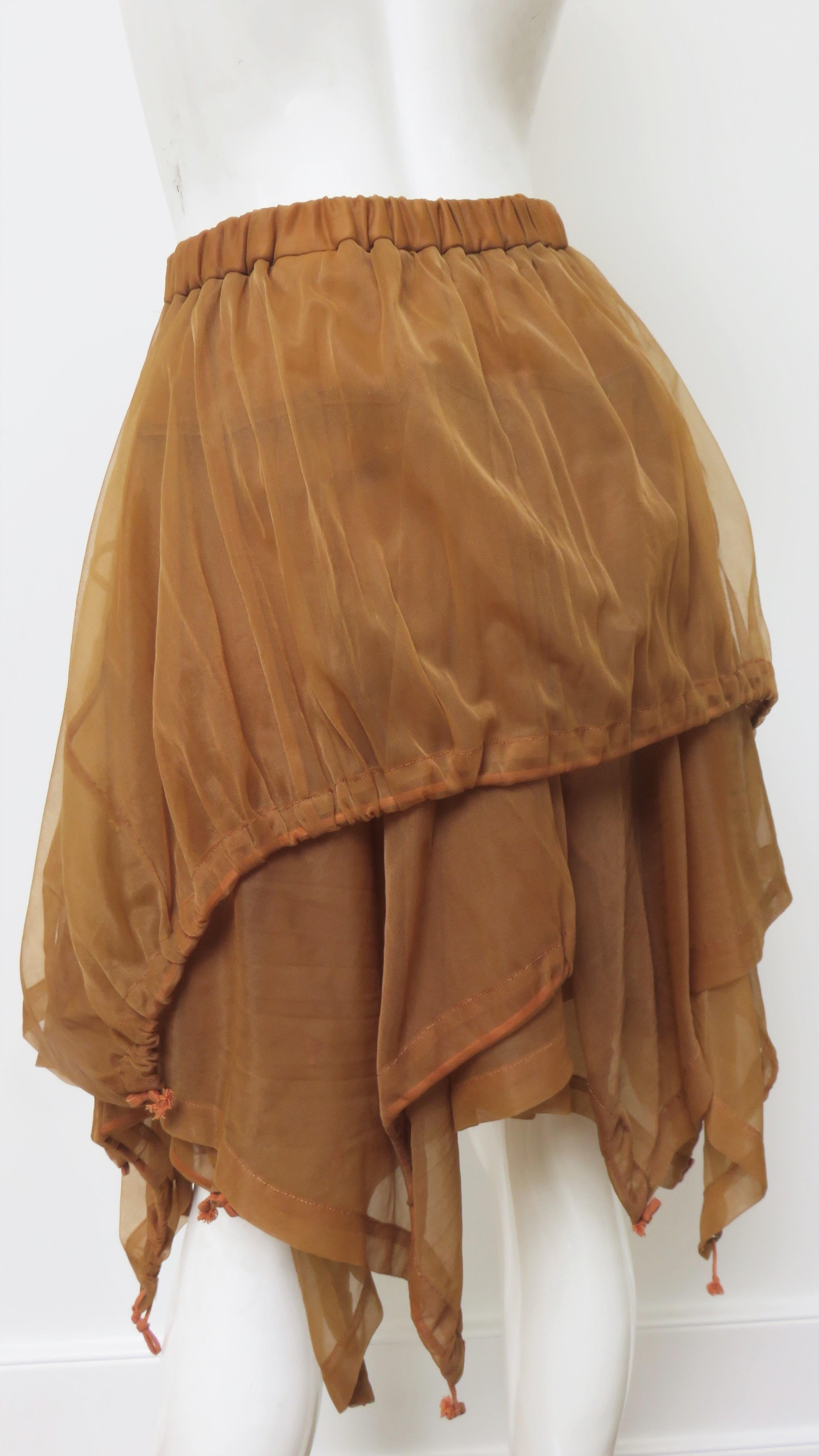 Brown Comme des Garcons Parachute Skirt AD 1990 For Sale