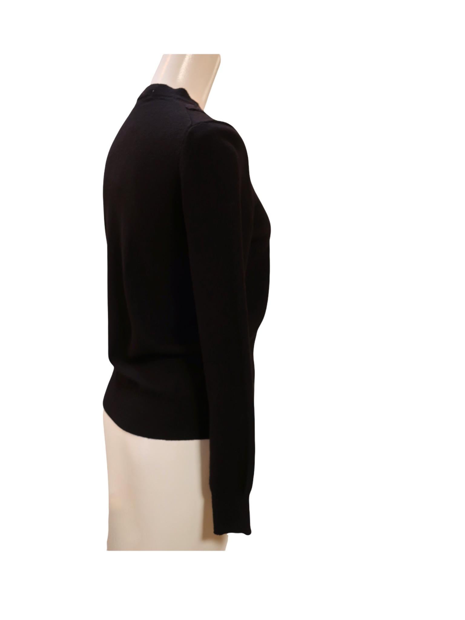 Comme des Garçons - Pull noir à col rond orné de perles et de cristaux Neuf - En vente à Laguna Beach, CA