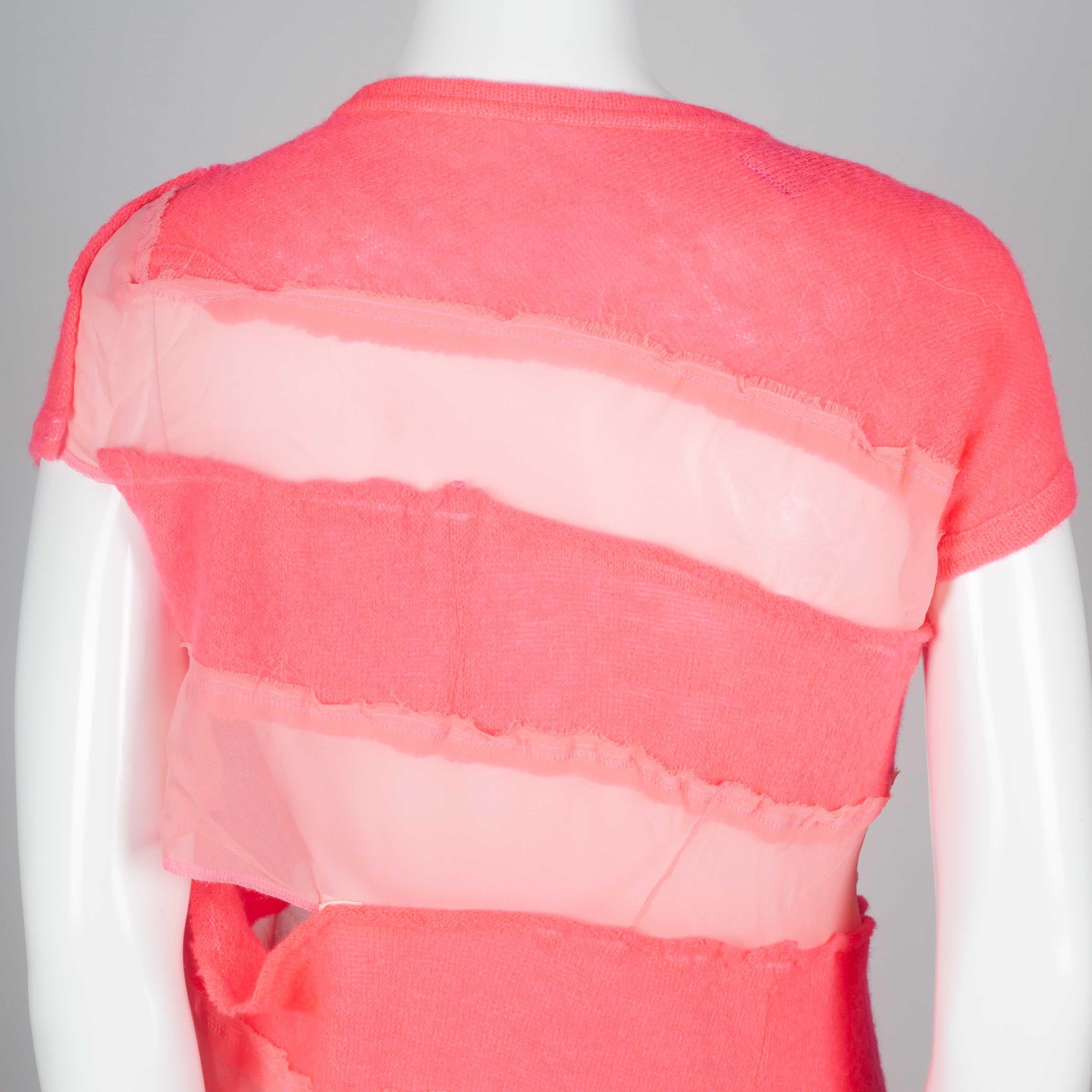 Comme des Garçons Pink Asymmetric Sweater Dress, 2013 14