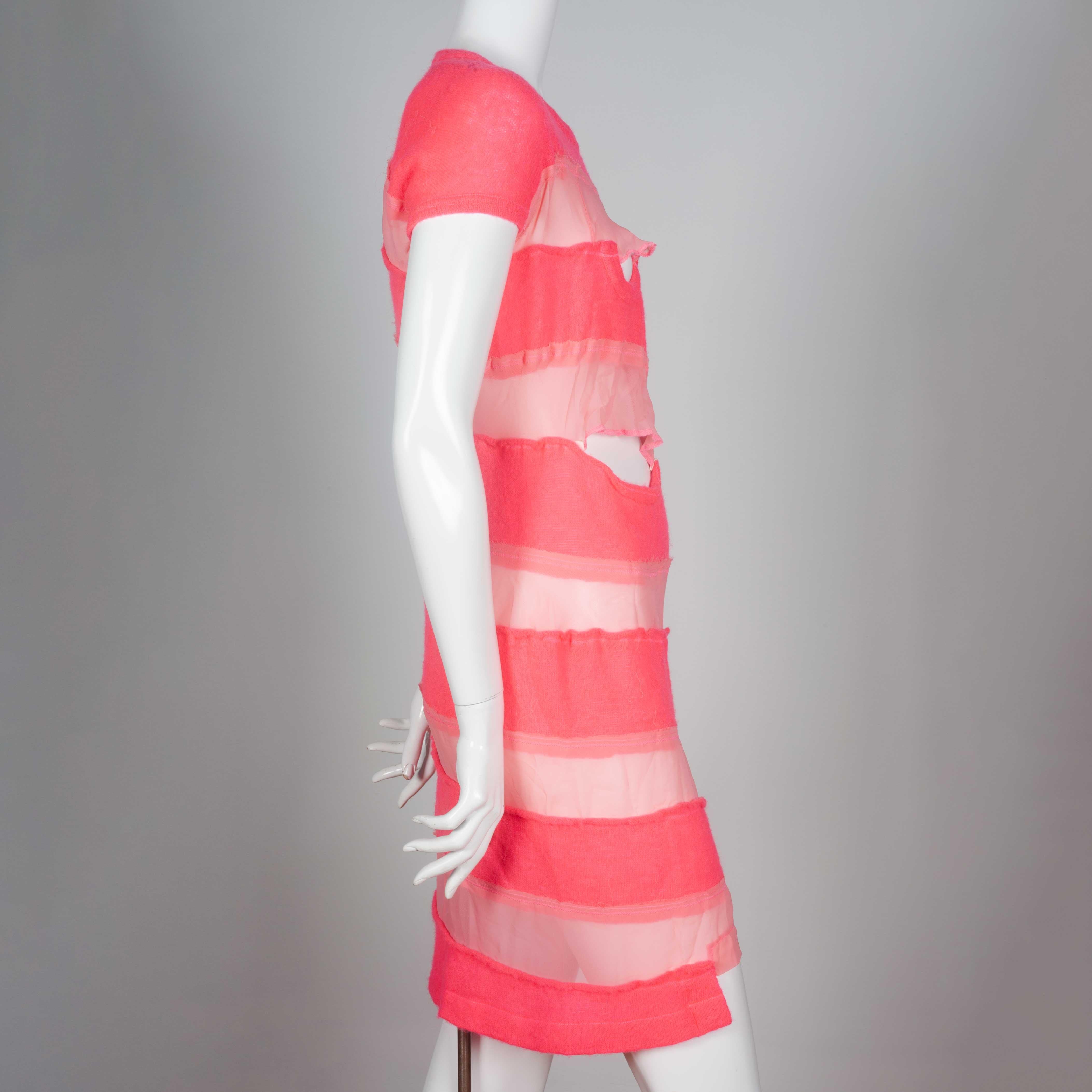 Comme des Garçons Pink Asymmetric Sweater Dress, 2013 In Good Condition In Chicago, IL