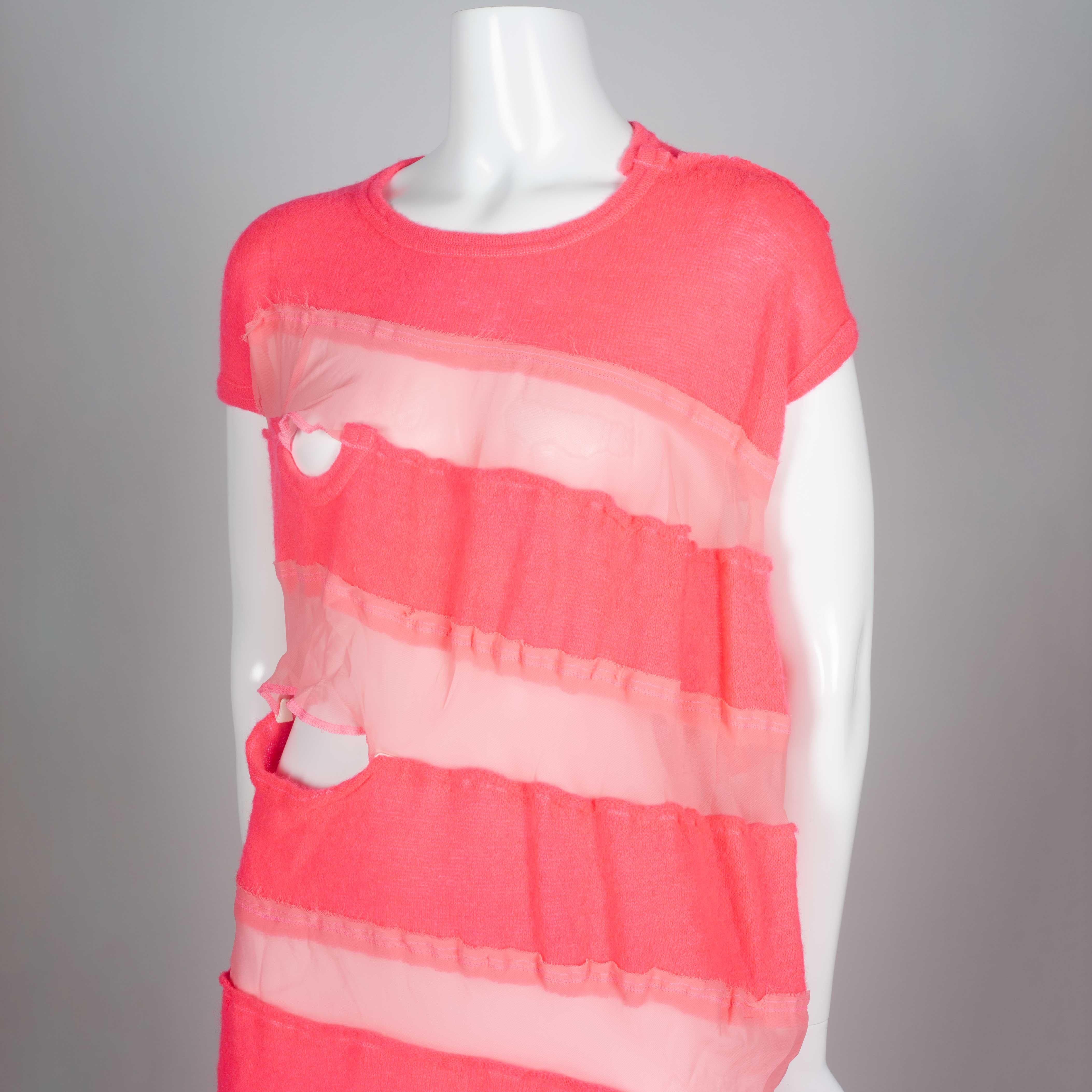 Women's or Men's Comme des Garçons Pink Asymmetric Sweater Dress, 2013