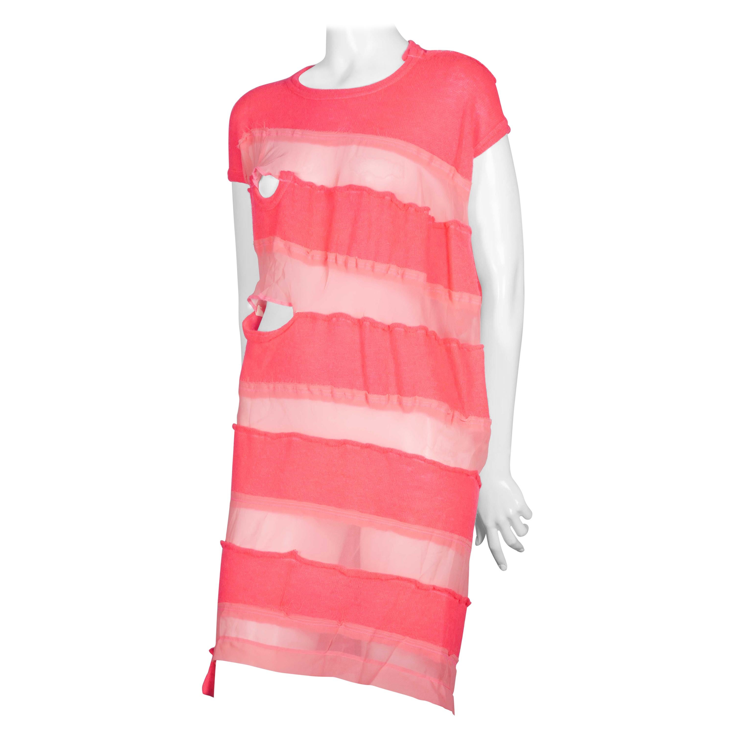 Comme des Garçons Pink Asymmetric Sweater Dress, 2013