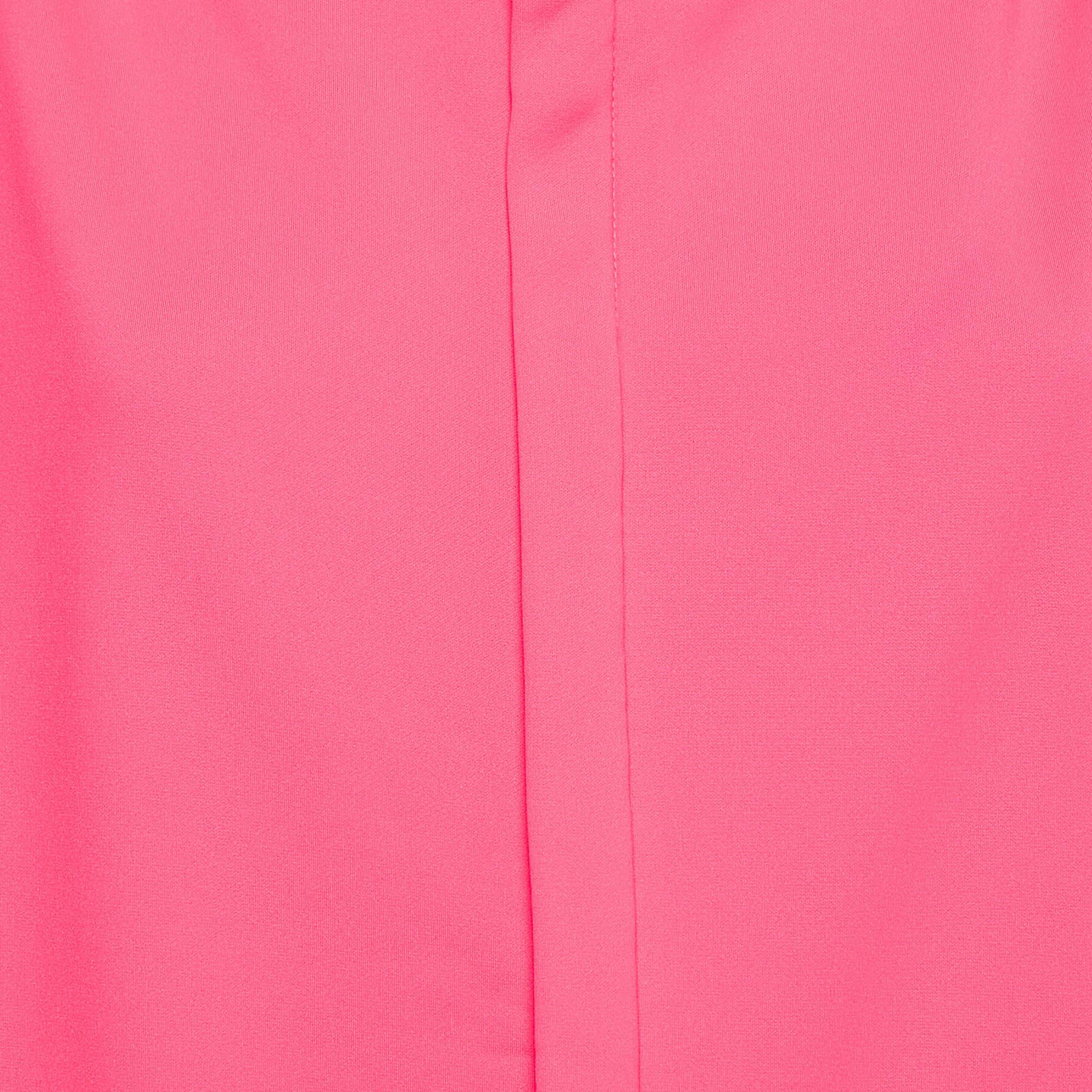 Comme des Garcons Pink Jersey Zip-Up Hooded Jacket M In Good Condition For Sale In Dubai, Al Qouz 2
