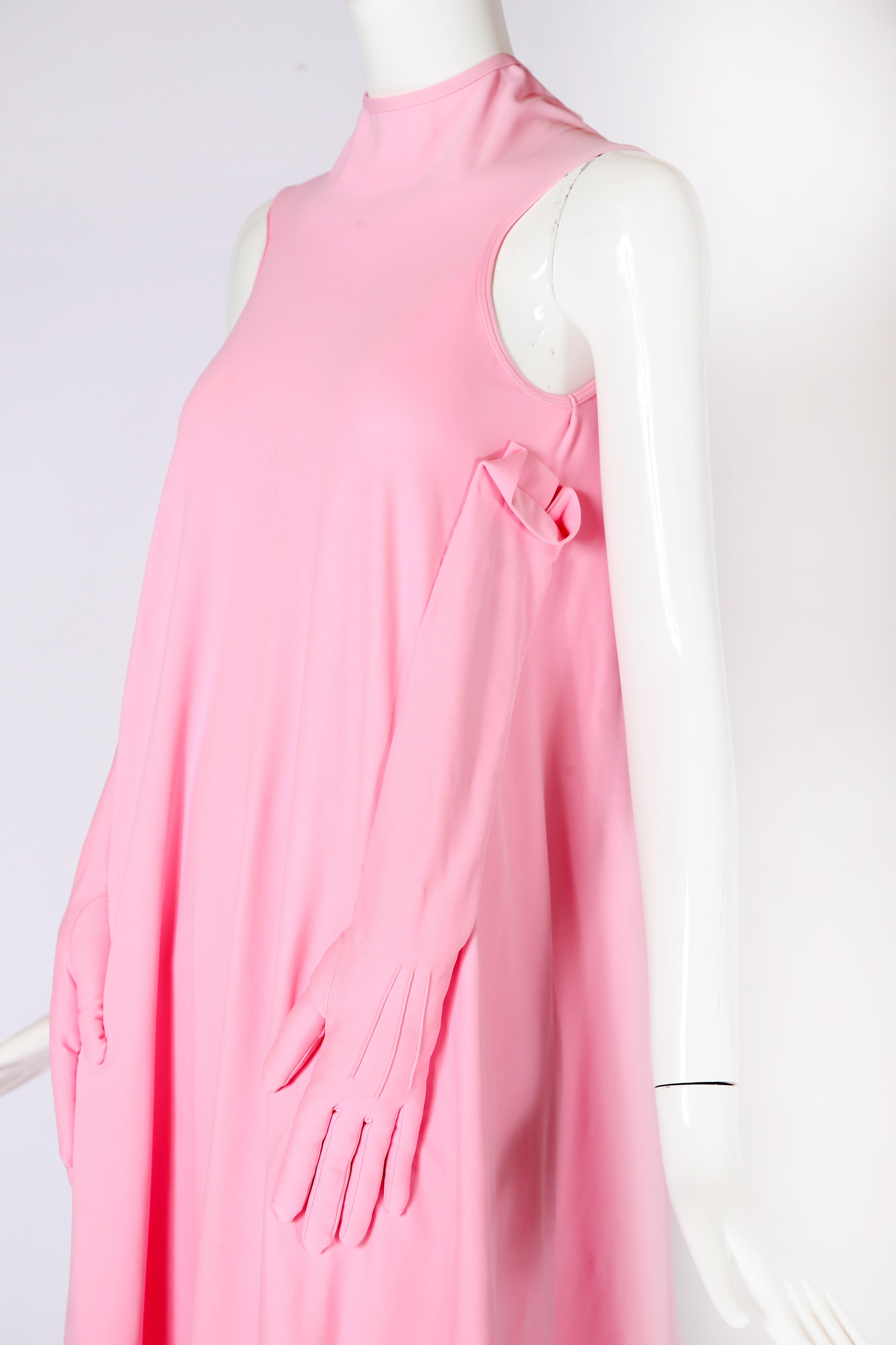 Women's Comme Des Garcons Pink Padded Gloves Dress 2007