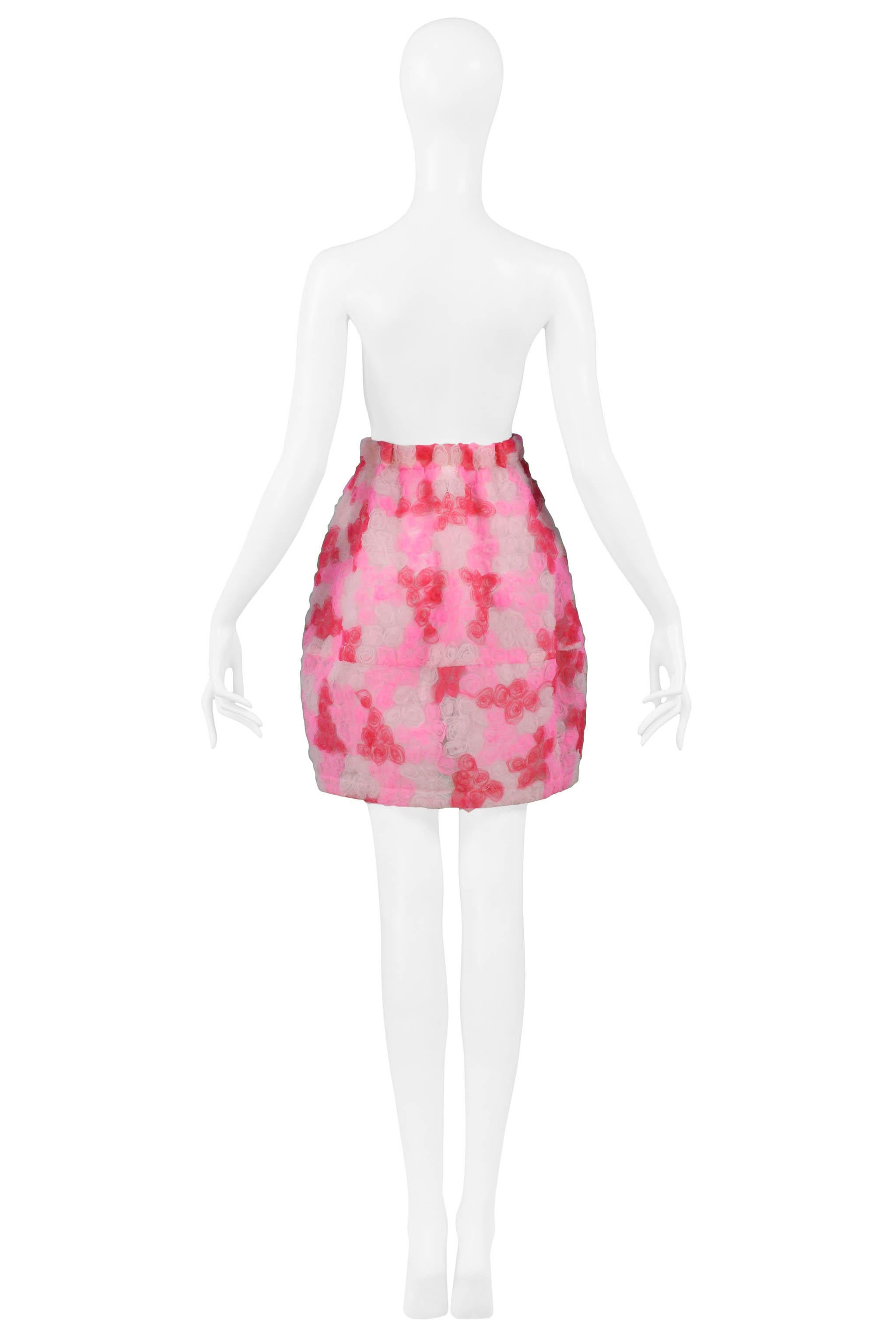 Comme Des Garcons Pink Rose Tulle Skirt 2008 In Excellent Condition In Los Angeles, CA