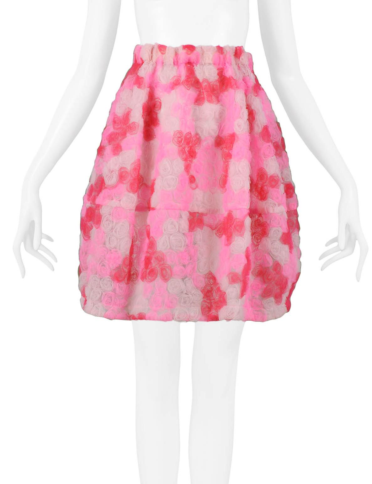 Women's Comme Des Garcons Pink Rose Tulle Skirt 2008
