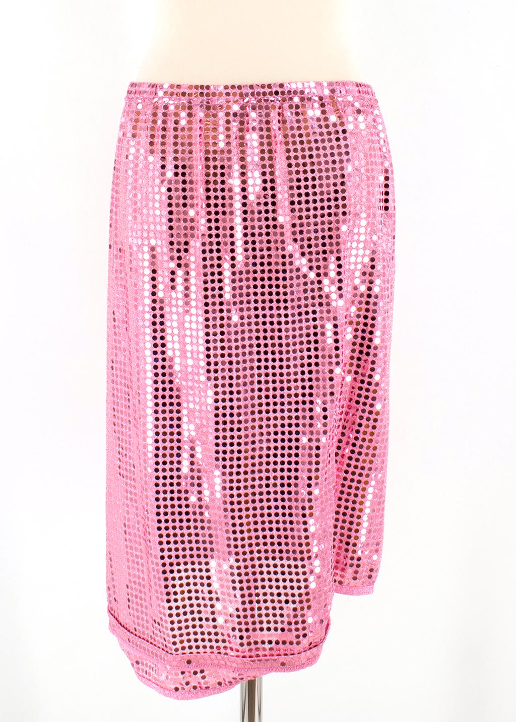 pink sequin skirt