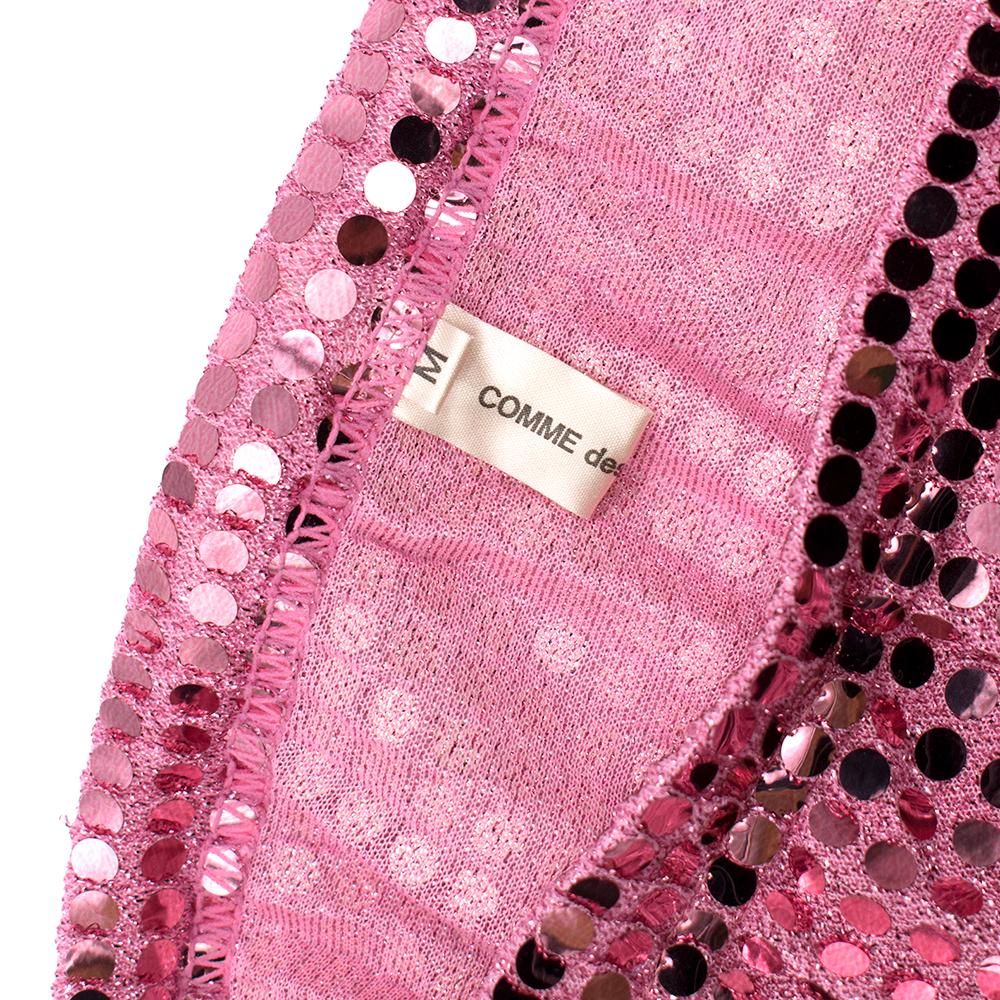 Comme des Garçons Pink Sequin Asymmetric Skirt M In New Condition For Sale In London, GB