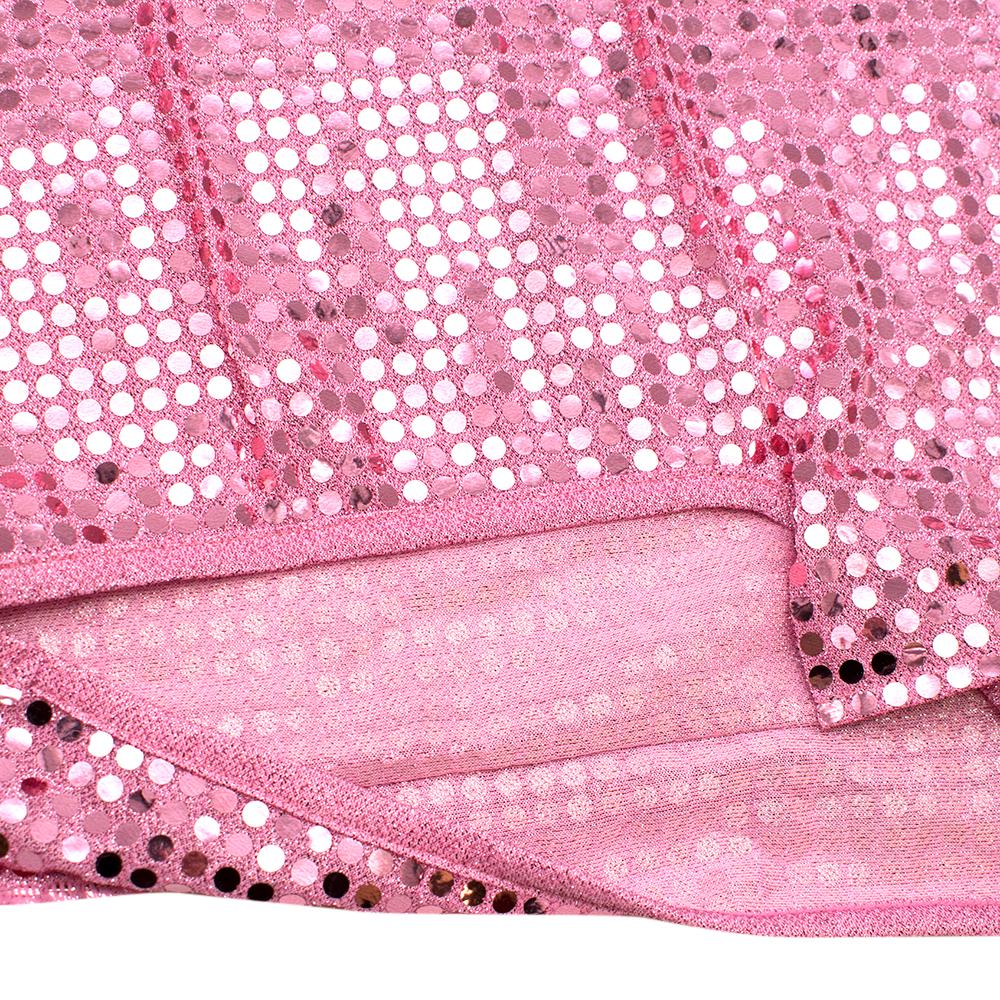 Comme des Garçons Pink Sequin Asymmetric Skirt M For Sale 1