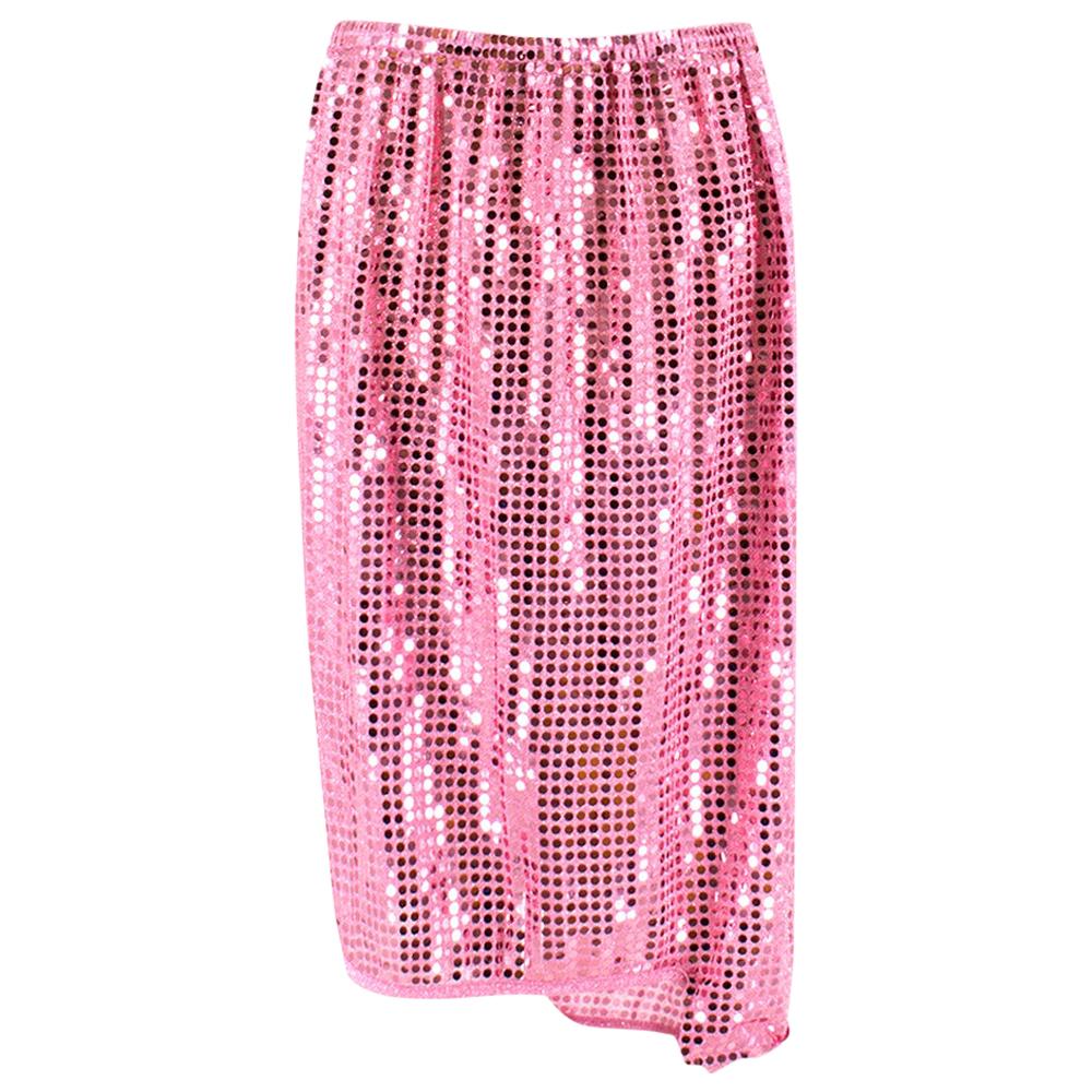 Comme des Garçons Pink Sequin Asymmetric Skirt M For Sale