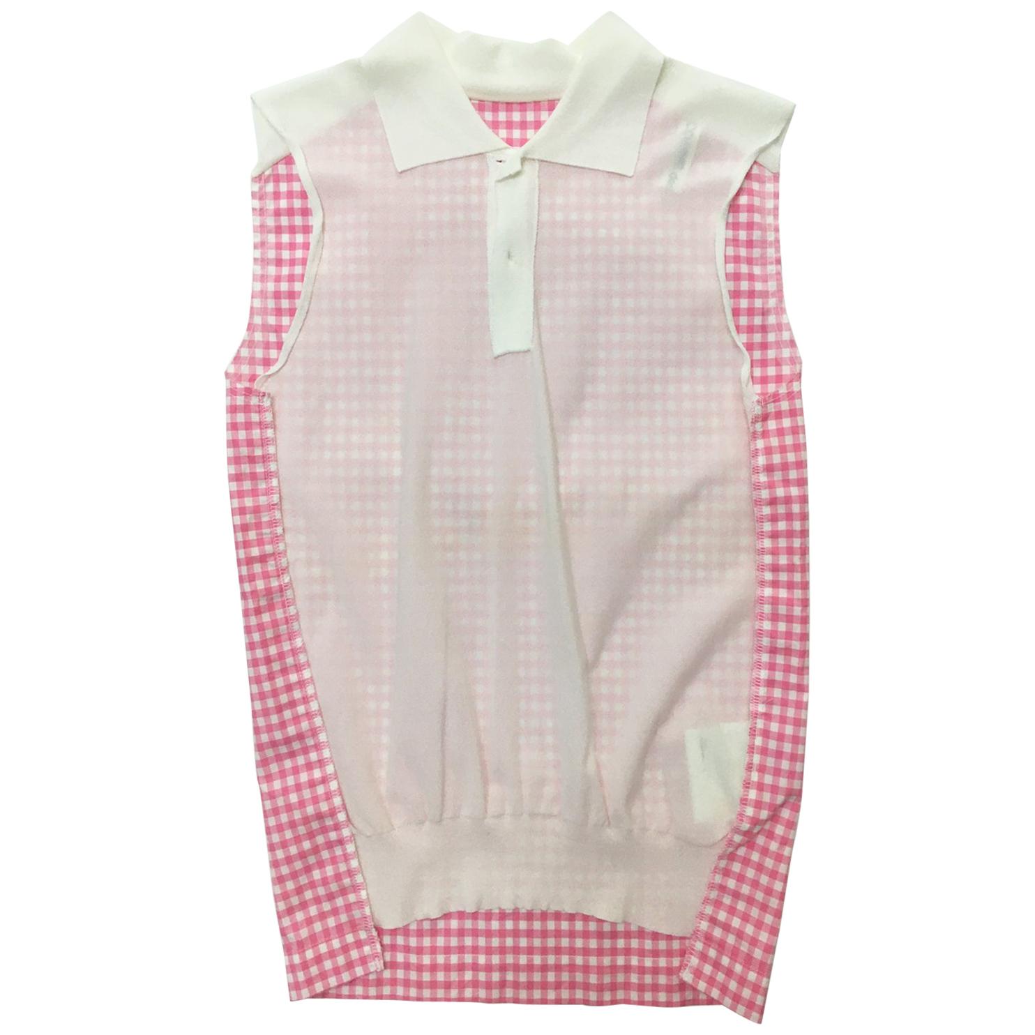 Comme des Garcons Pink & White Tank Blouse AD 2005 For Sale