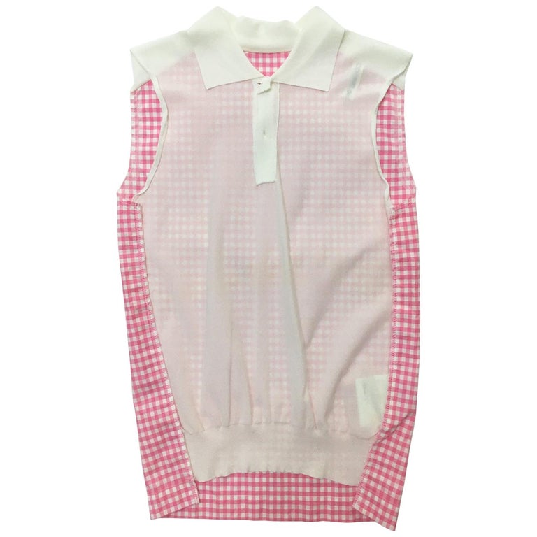 Comme des Garcons Pink and White Tank Blouse AD 2005 For Sale at 1stDibs | comme  de garcons tank top, comme des garcons tank