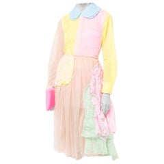 Comme Des Garcons Pink Yellow & Green Lace & Tulle Skirt  - Size Estimated M