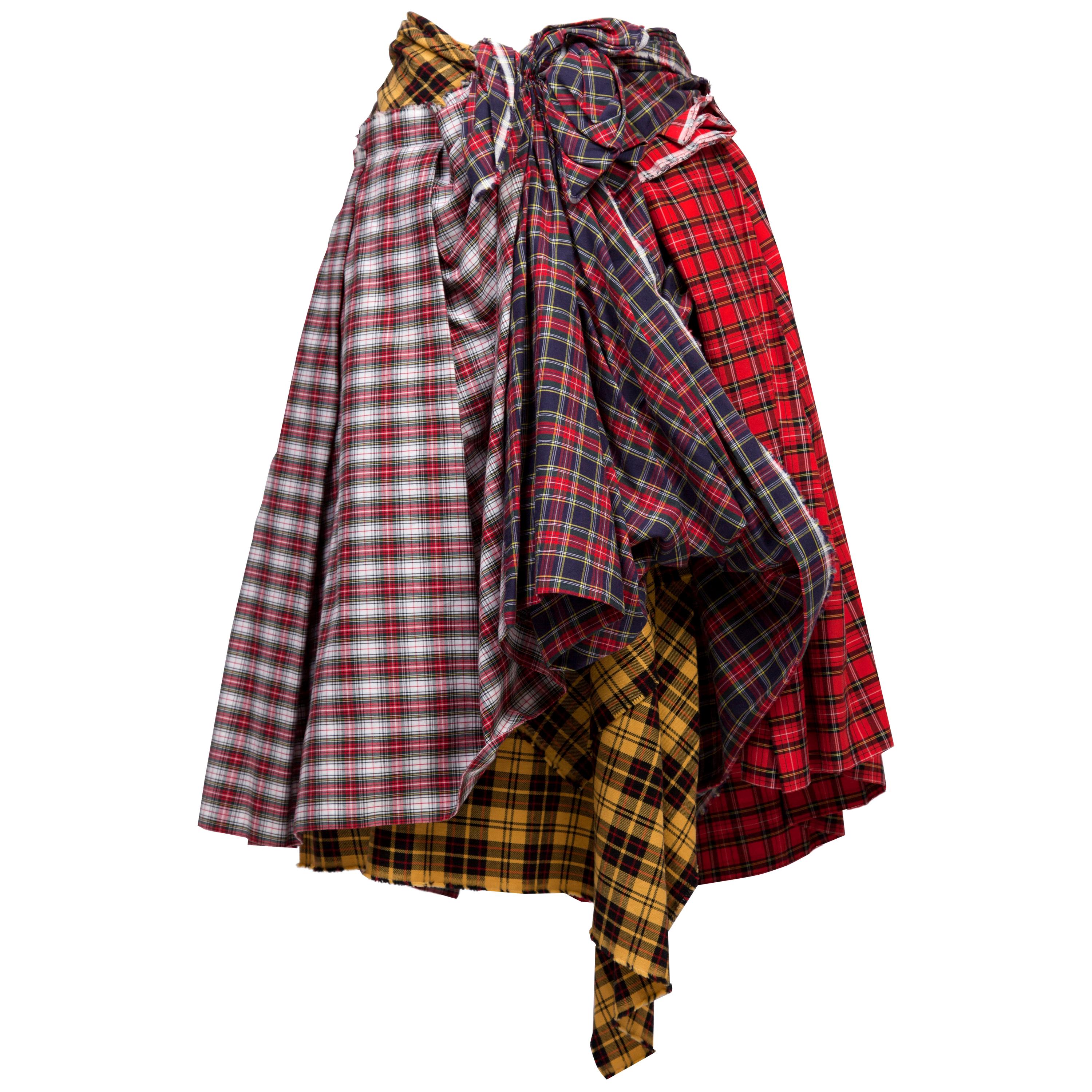 Comme des Garcons Plaid Skirt AD 2005 MET For Sale