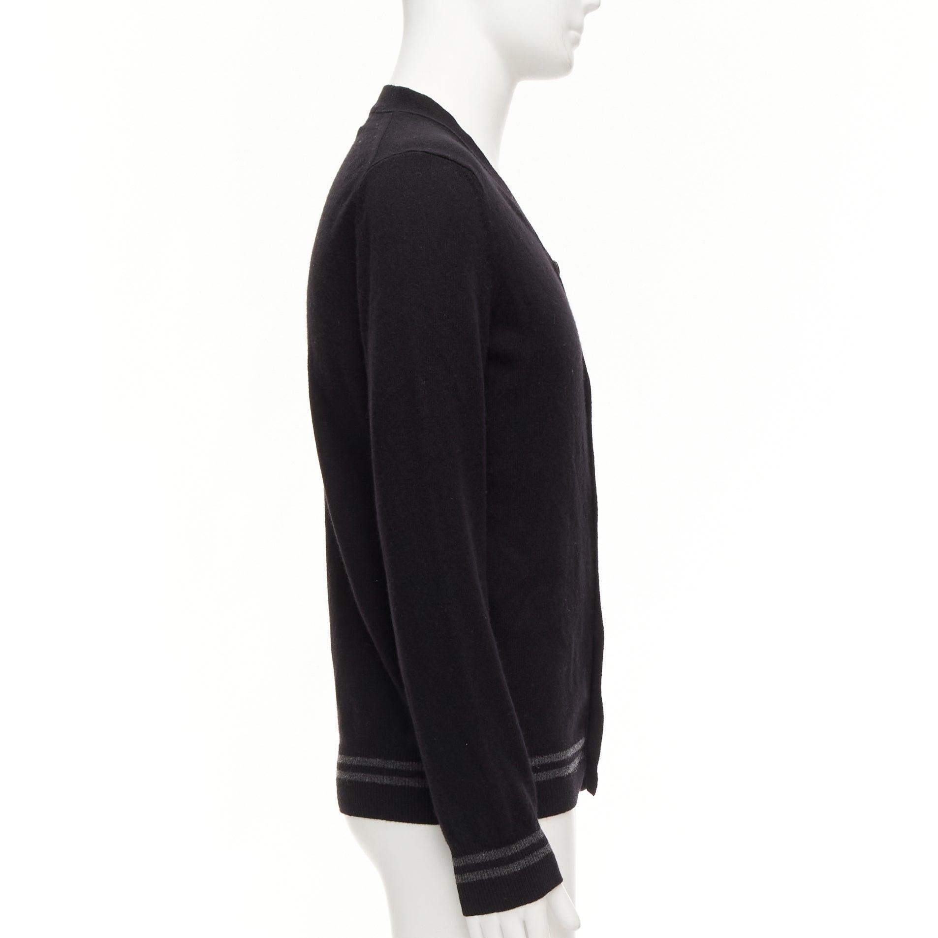 Men's COMME DES GARCONS PLAY 2006 100% wool black heart logo cardigan M