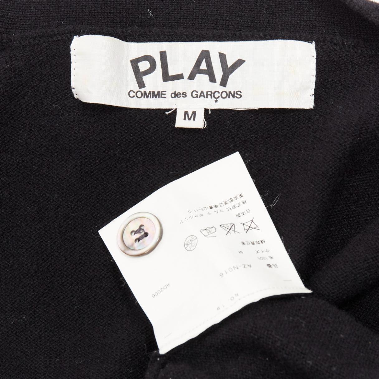 COMME DES GARCONS PLAY 2006 100% wool black heart logo cardigan M 4