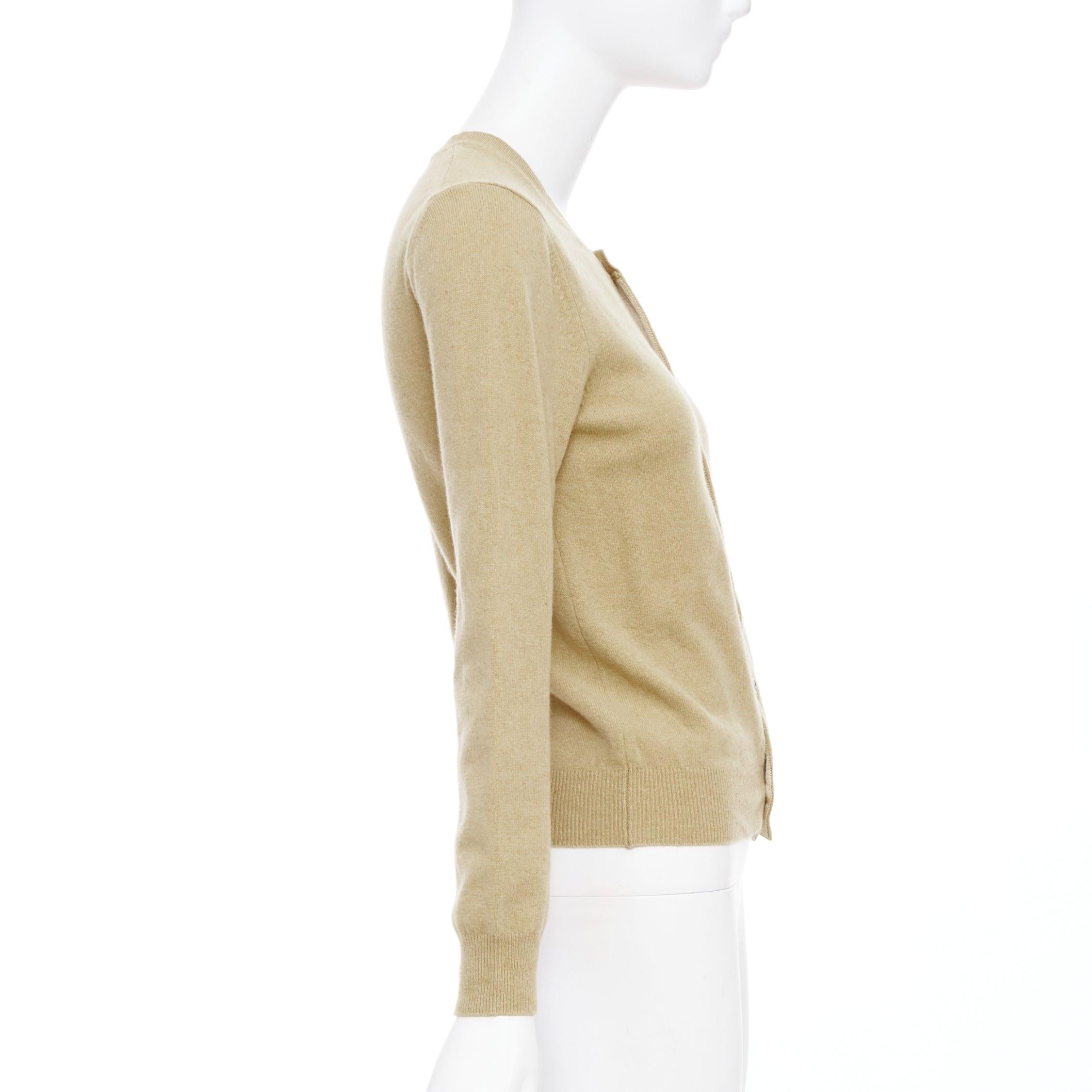 COMME DES GARCONS PLAY 2008 Blackwappen cardigan en laine beige et cœur noir S Pour femmes en vente