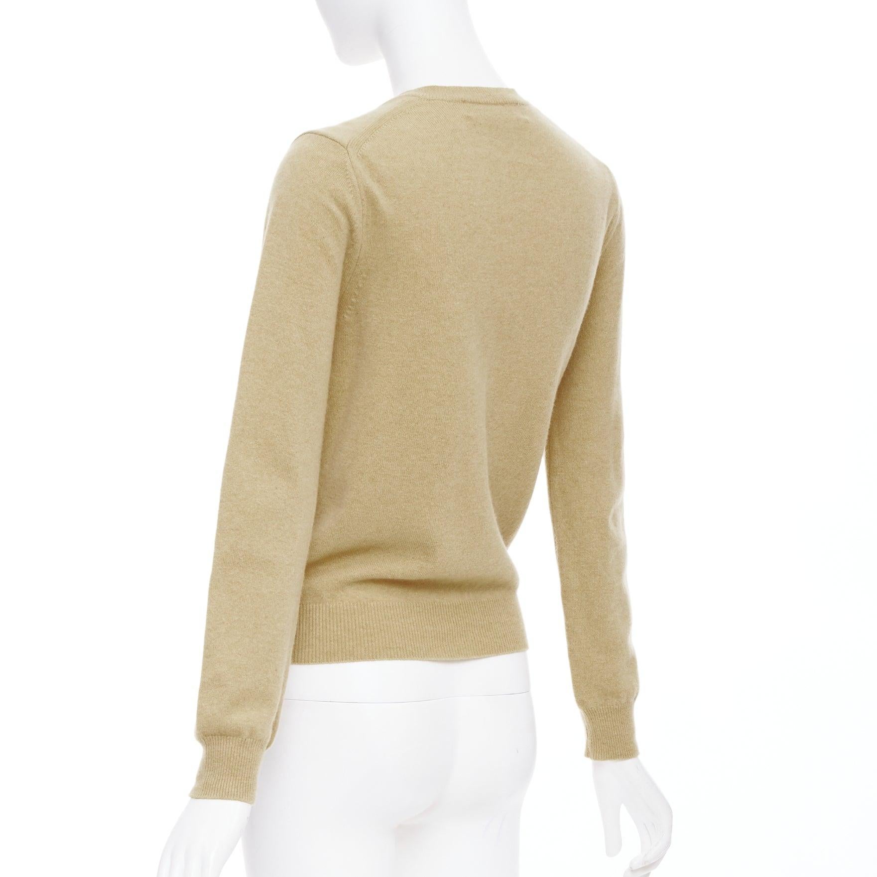 COMME DES GARCONS PLAY 2008 Blackwappen cardigan en laine beige et cœur noir S en vente 2
