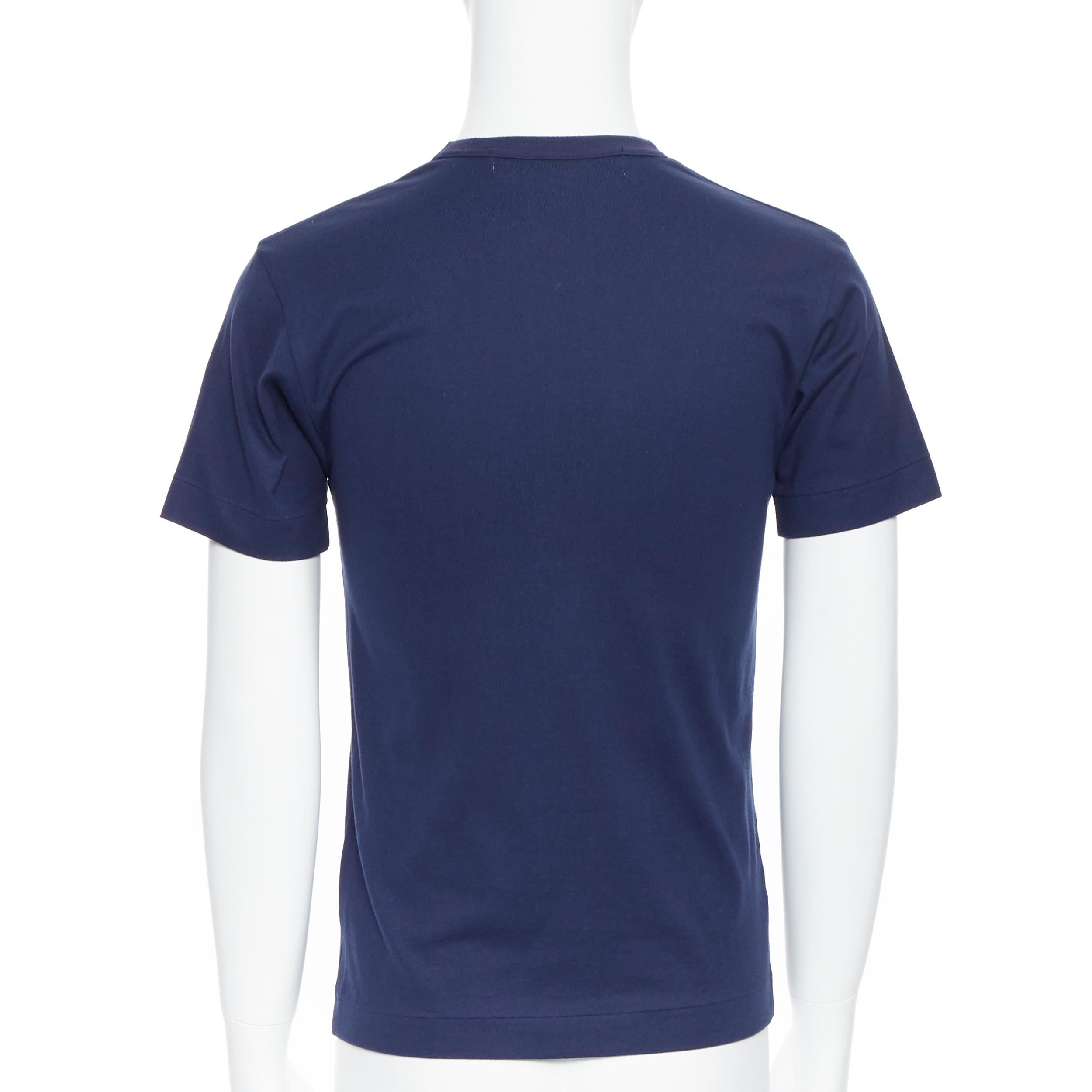 COMME DES GARCONS PLAY camiseta de manga corta con estampado de corazones blanco marino S 1