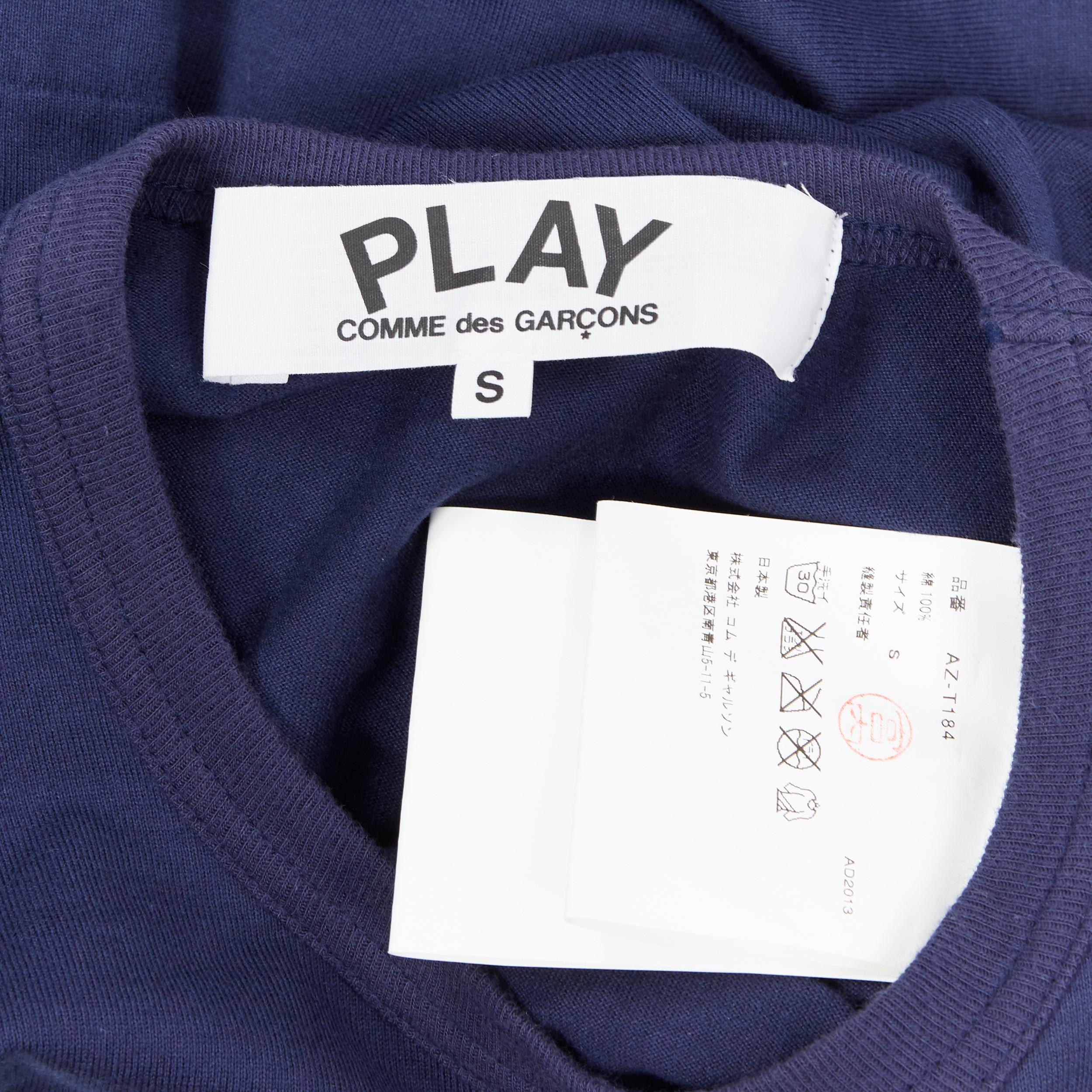 COMME DES GARCONS PLAY camiseta de manga corta con estampado de corazones blanco marino S 4