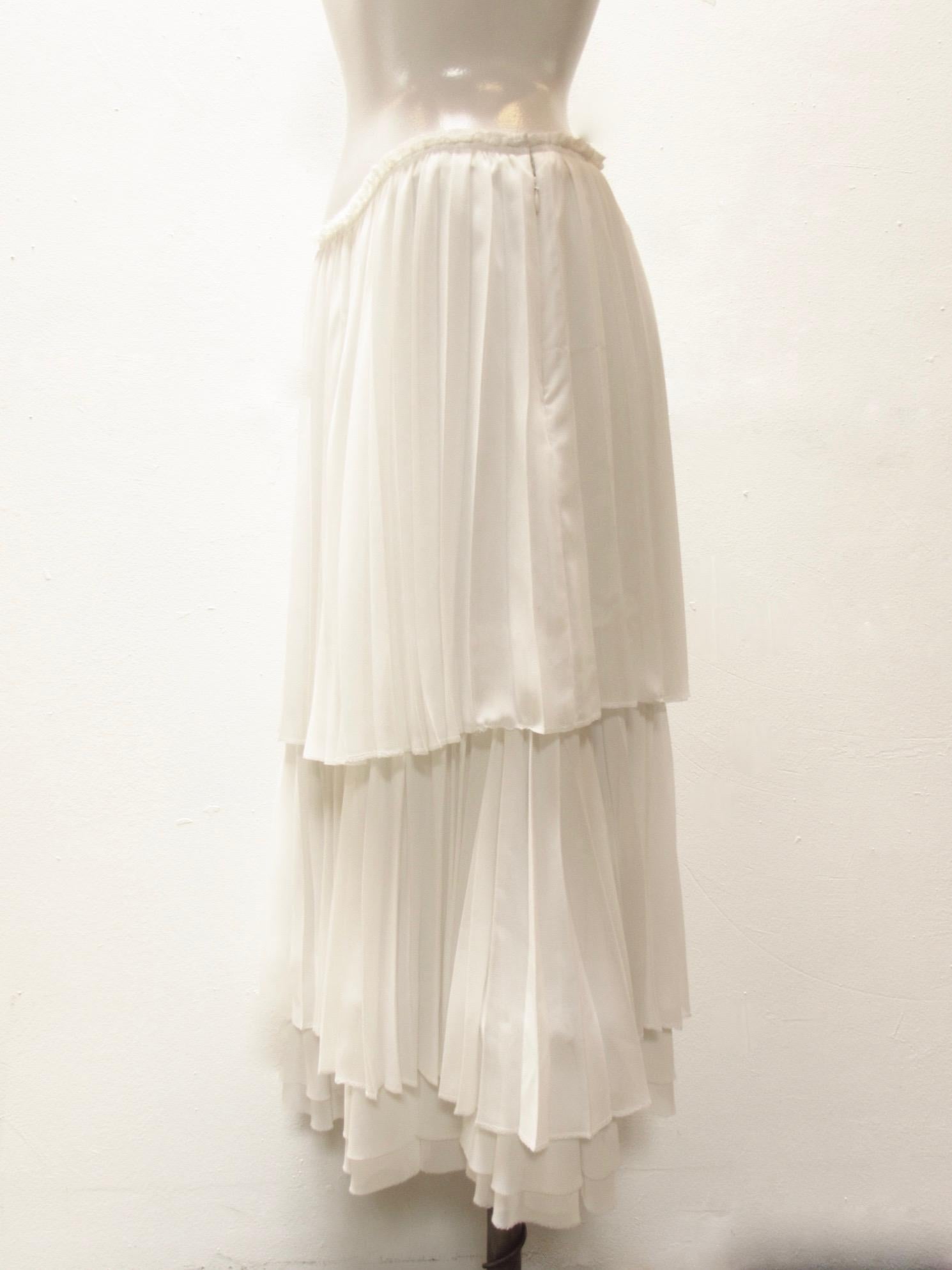 Comme des Garçons Pleated Silk Skirt In New Condition For Sale In Laguna Beach, CA