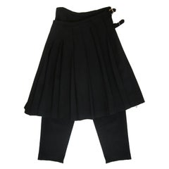 Comme des Garcons Pleated Skirt Pant  Black Wool AD 1998