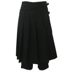 Comme des Garcons Pleated Skirt Pants Black Wool AD 1998