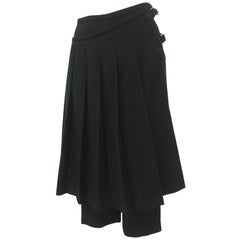 Comme des Garcons Pleated Skirt Pants Black Wool AD 1998