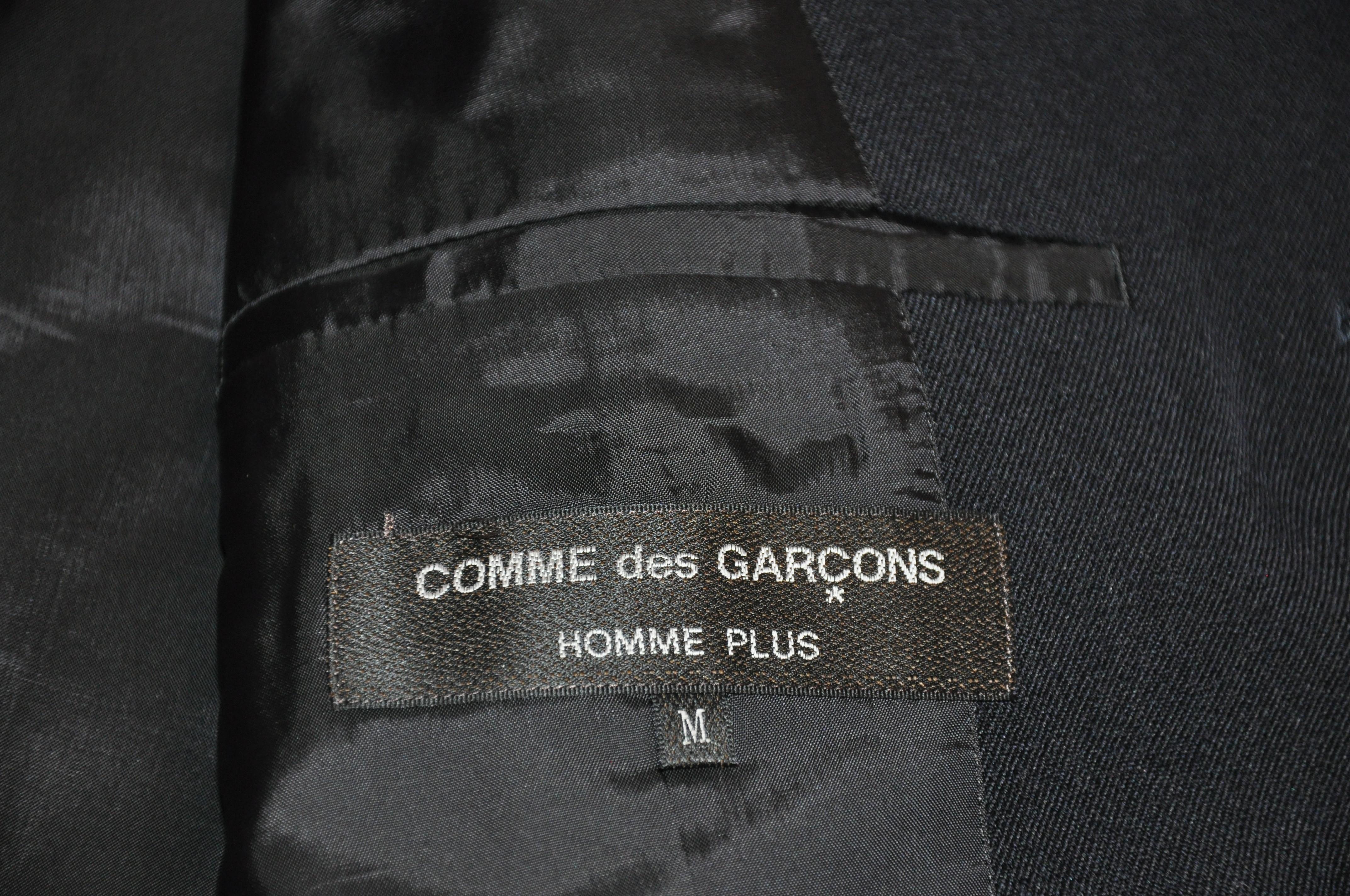 Comme des Garcons Plush Black Wool Accented with Multi-Abstract Patchwork Jacket For Sale 9