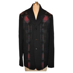Comme des Garcons Plush Black Wool Accented with Multi-Abstract Patchwork Jacket