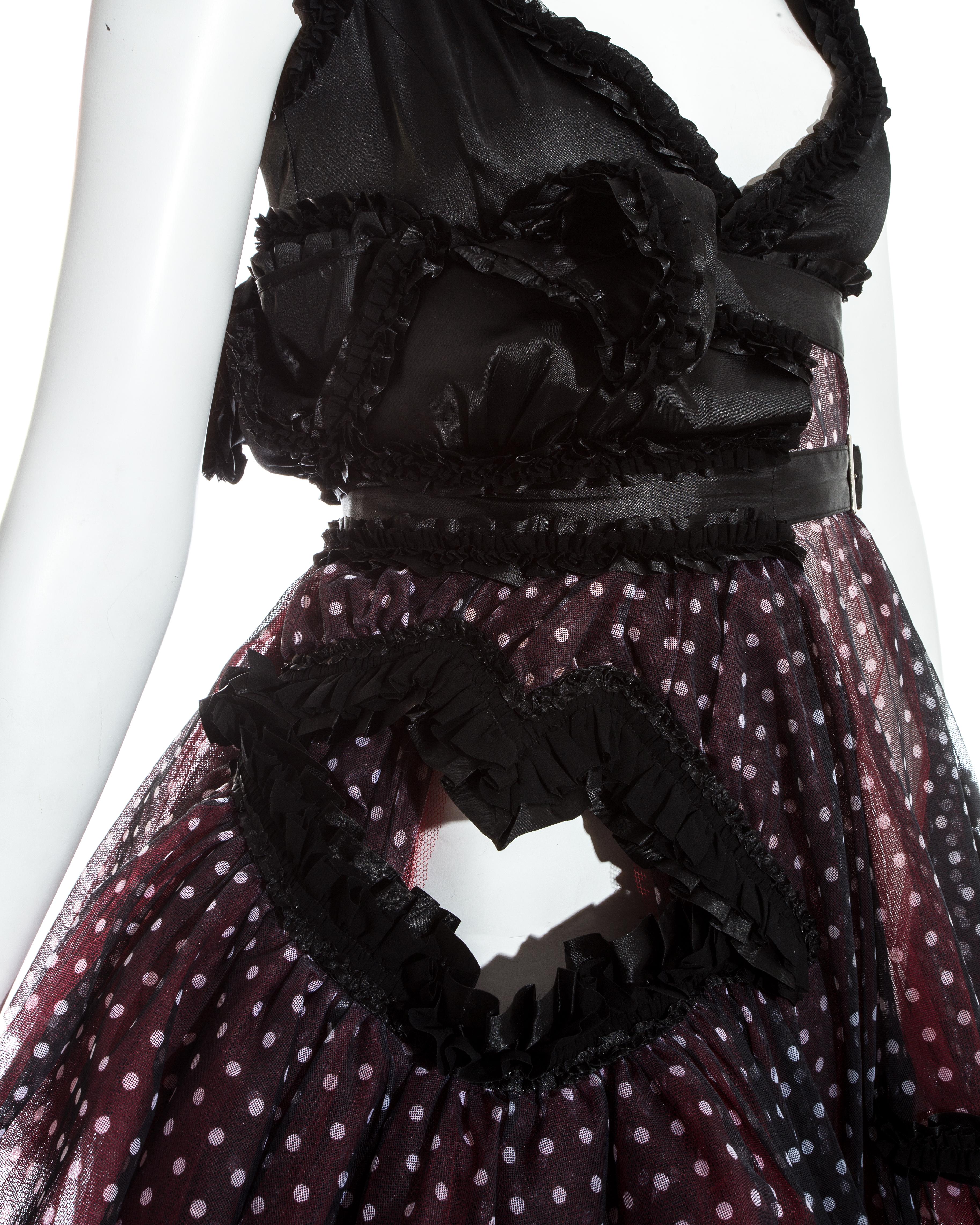 Black Comme des Garcons polka dot tulle deconstructed dress, fw 2008