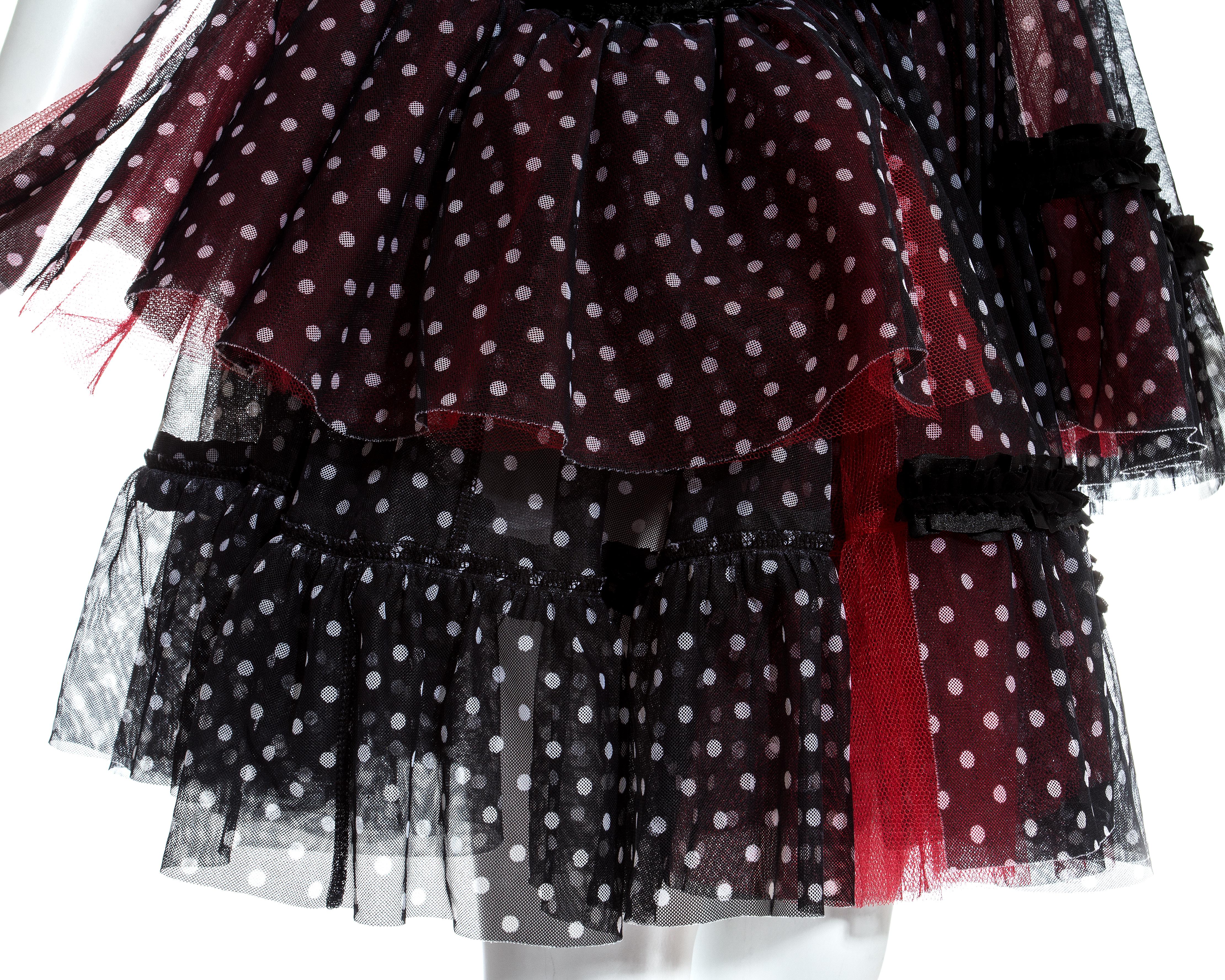 Women's or Men's Comme des Garcons polka dot tulle deconstructed dress, fw 2008